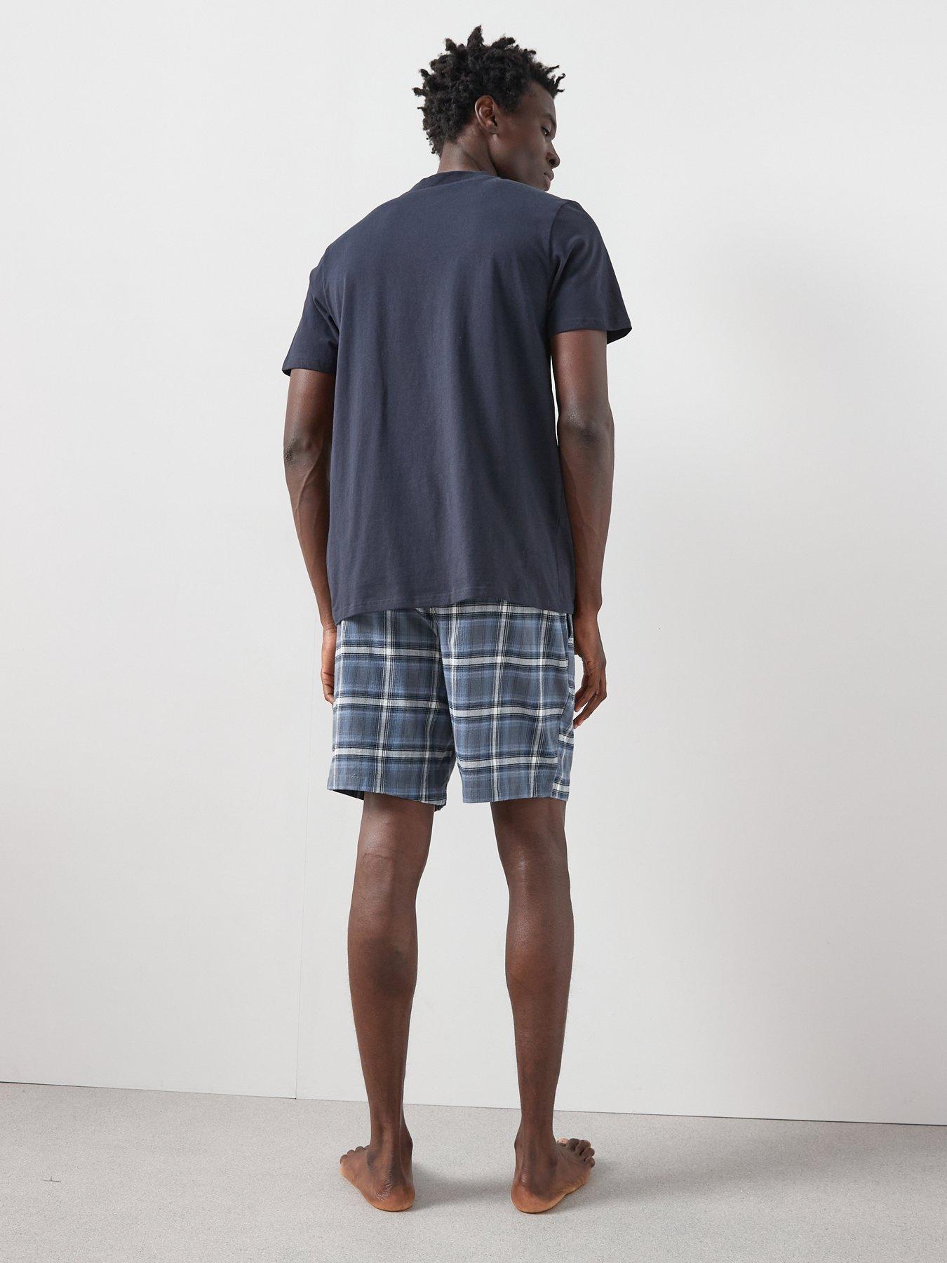 very-man-cosy-checked-short-pyjama-set-bluestillFront