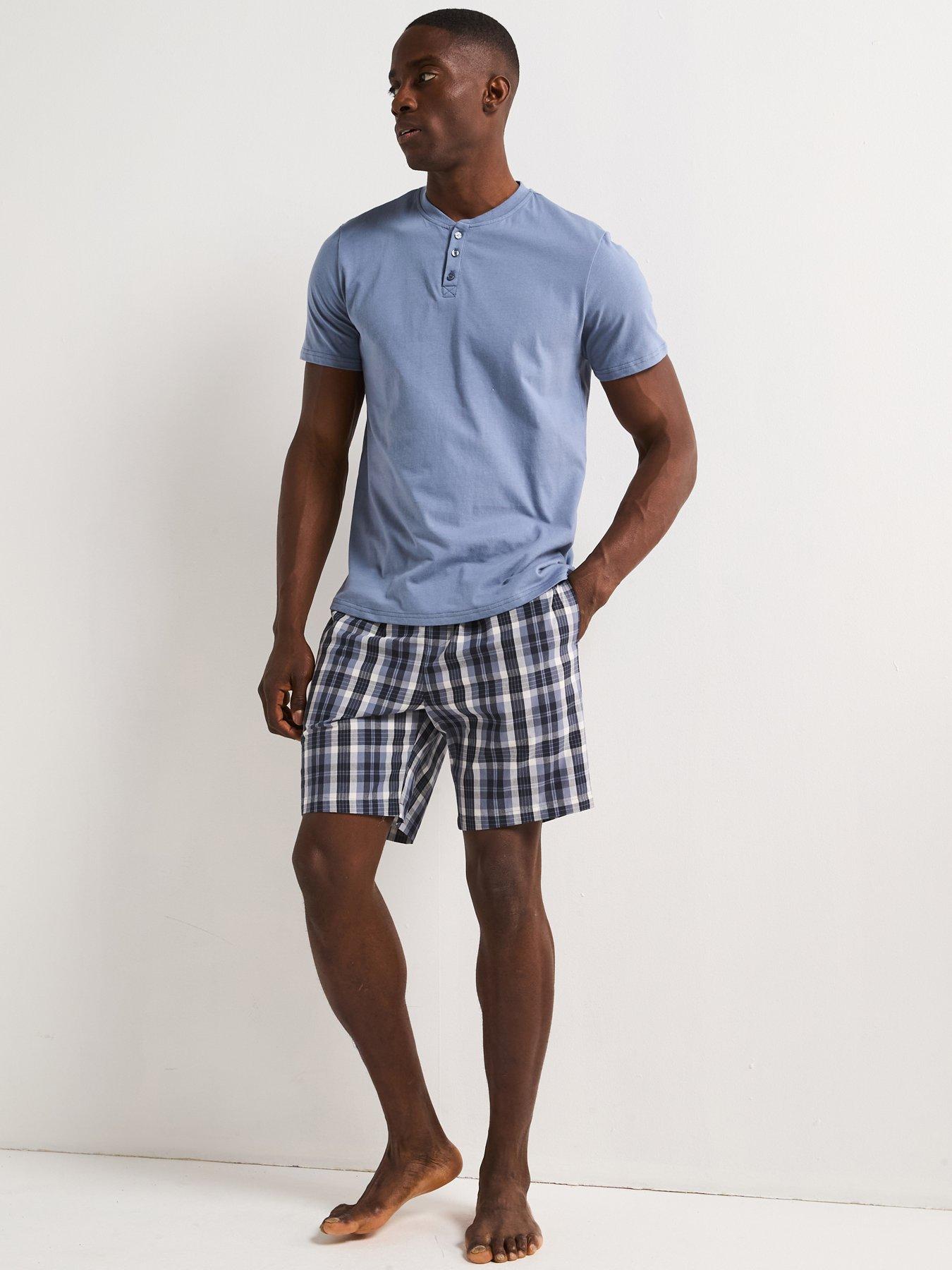 Image 1 of 5 of Very Man Cotton Rich Short Pyjama Set - Blue