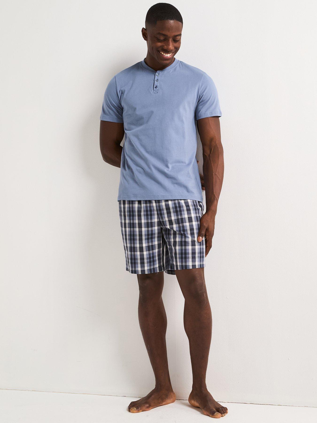 Image 3 of 5 of Very Man Cotton Rich Short Pyjama Set - Blue