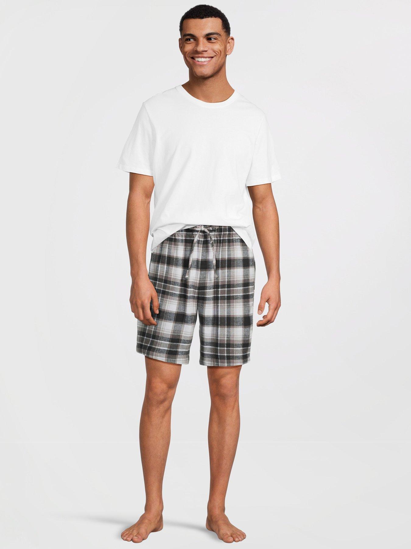 Image 4 of 6 of Very Man Cotton Rich 2 Pack Pyjama Shorts - Black/grey