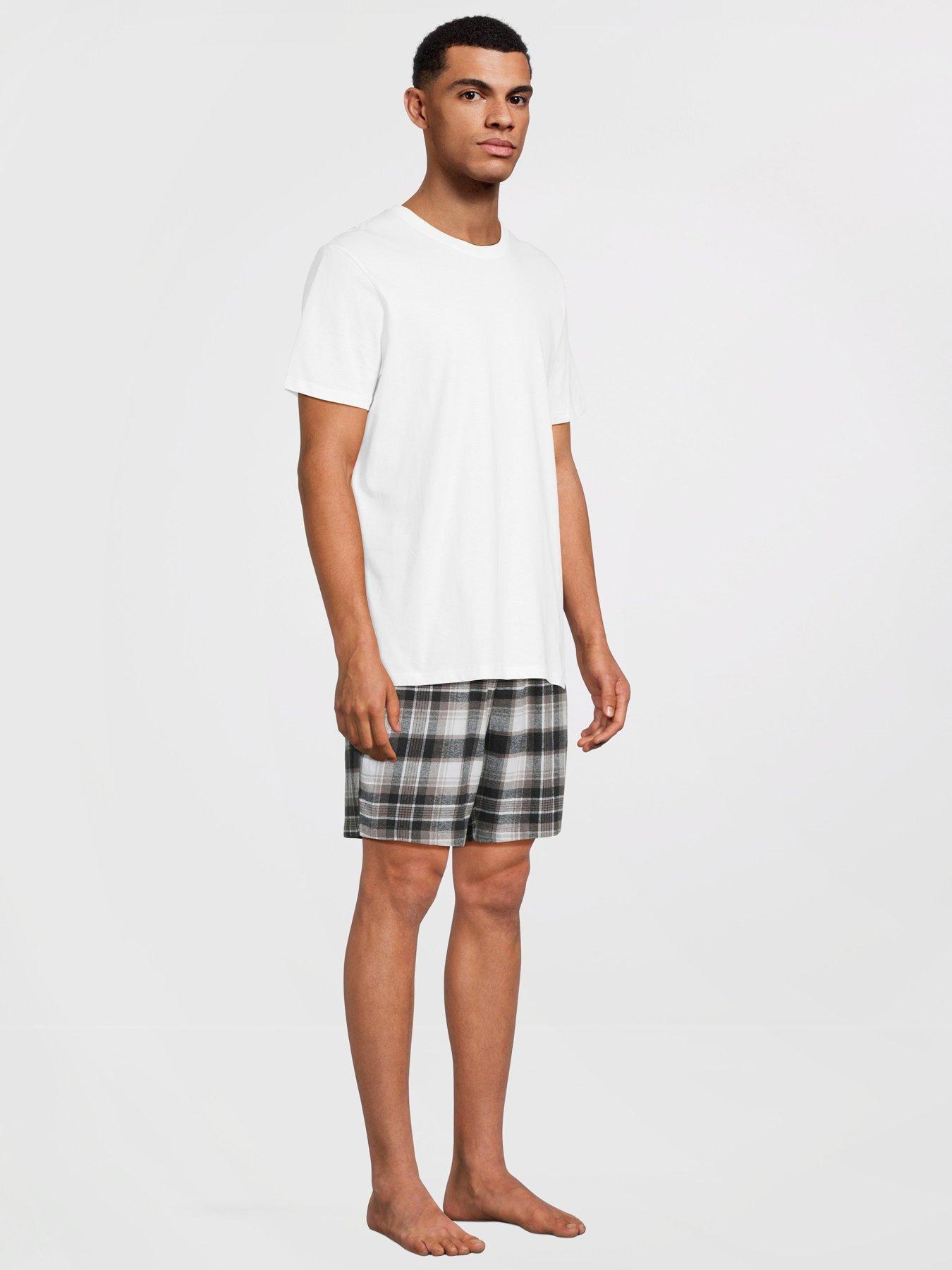 Image 5 of 6 of Very Man Cotton Rich 2 Pack Pyjama Shorts - Black/grey