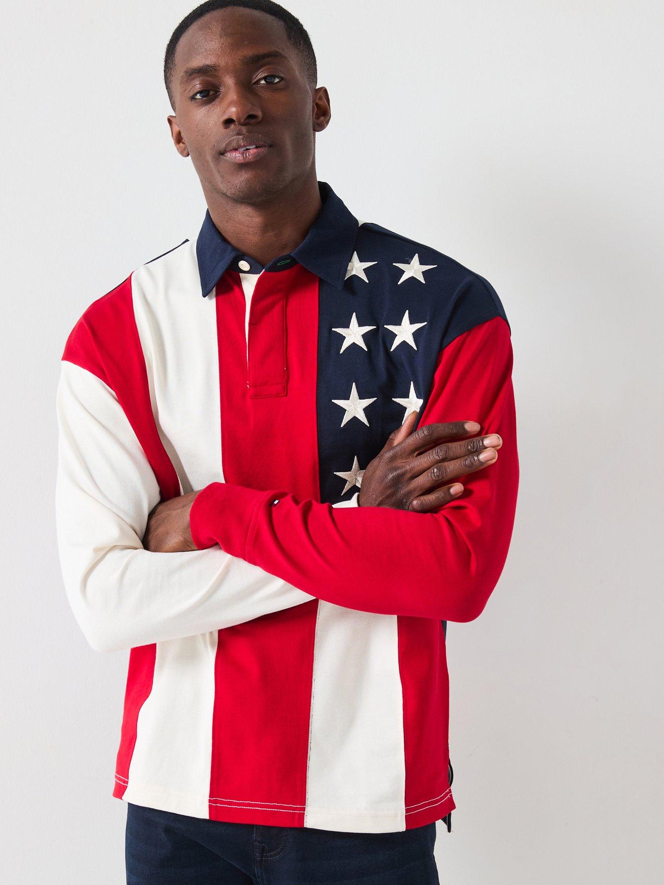 Tommy Hilfiger Americana Flag Rugby Polo Shirt - Navy
