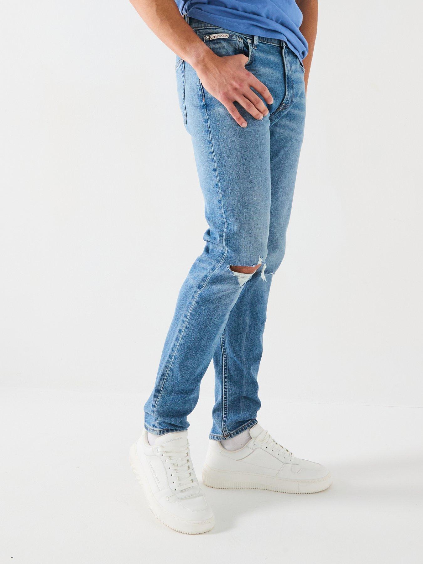 Calvin Klein Jeans Calvin Klein Jeans Rip  &  Repair Slim Taper Jeans - Mid Wash