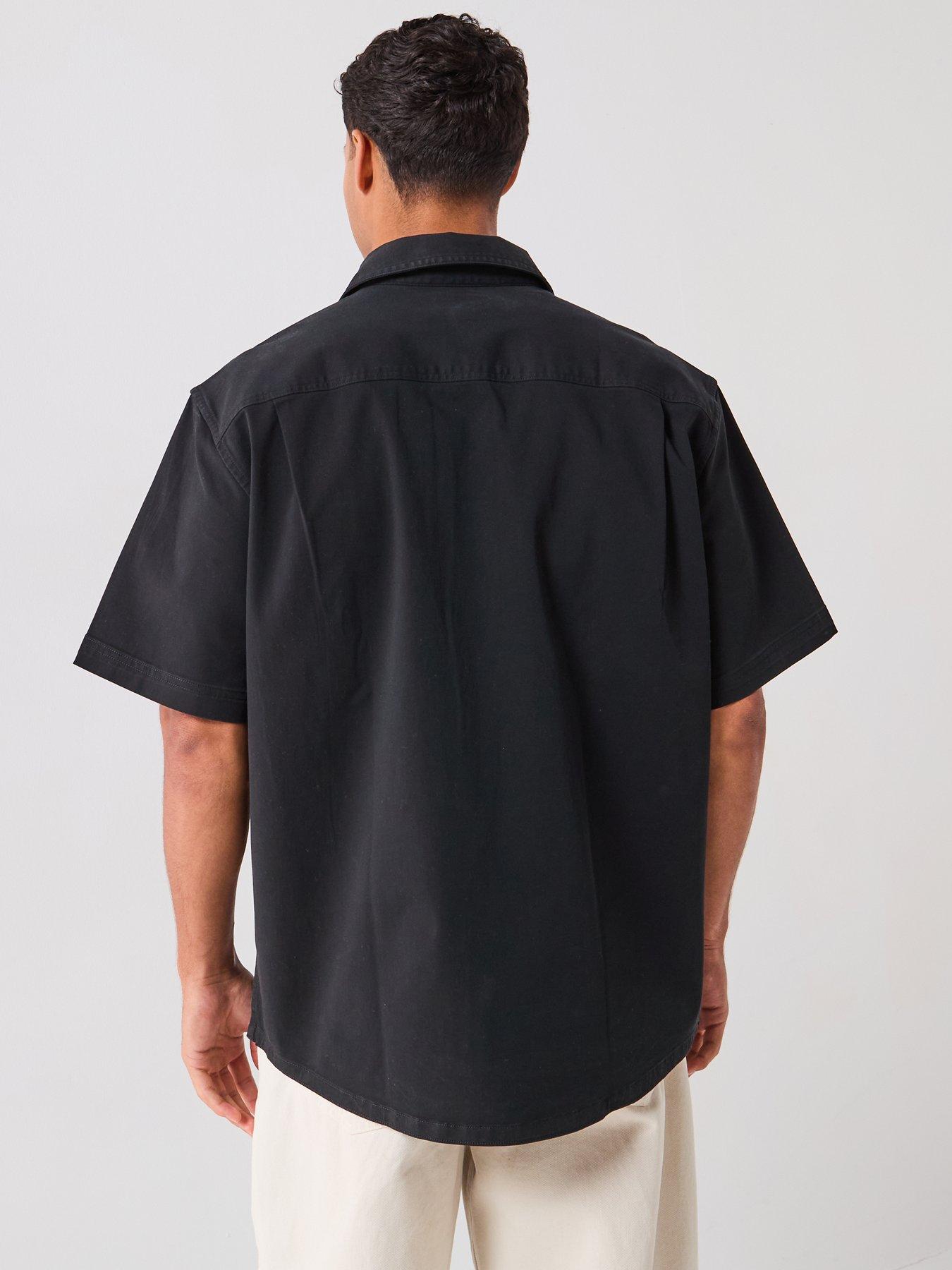 calvin-klein-jeans-utility-relaxed-short-sleeve-shirt-blackstillFront