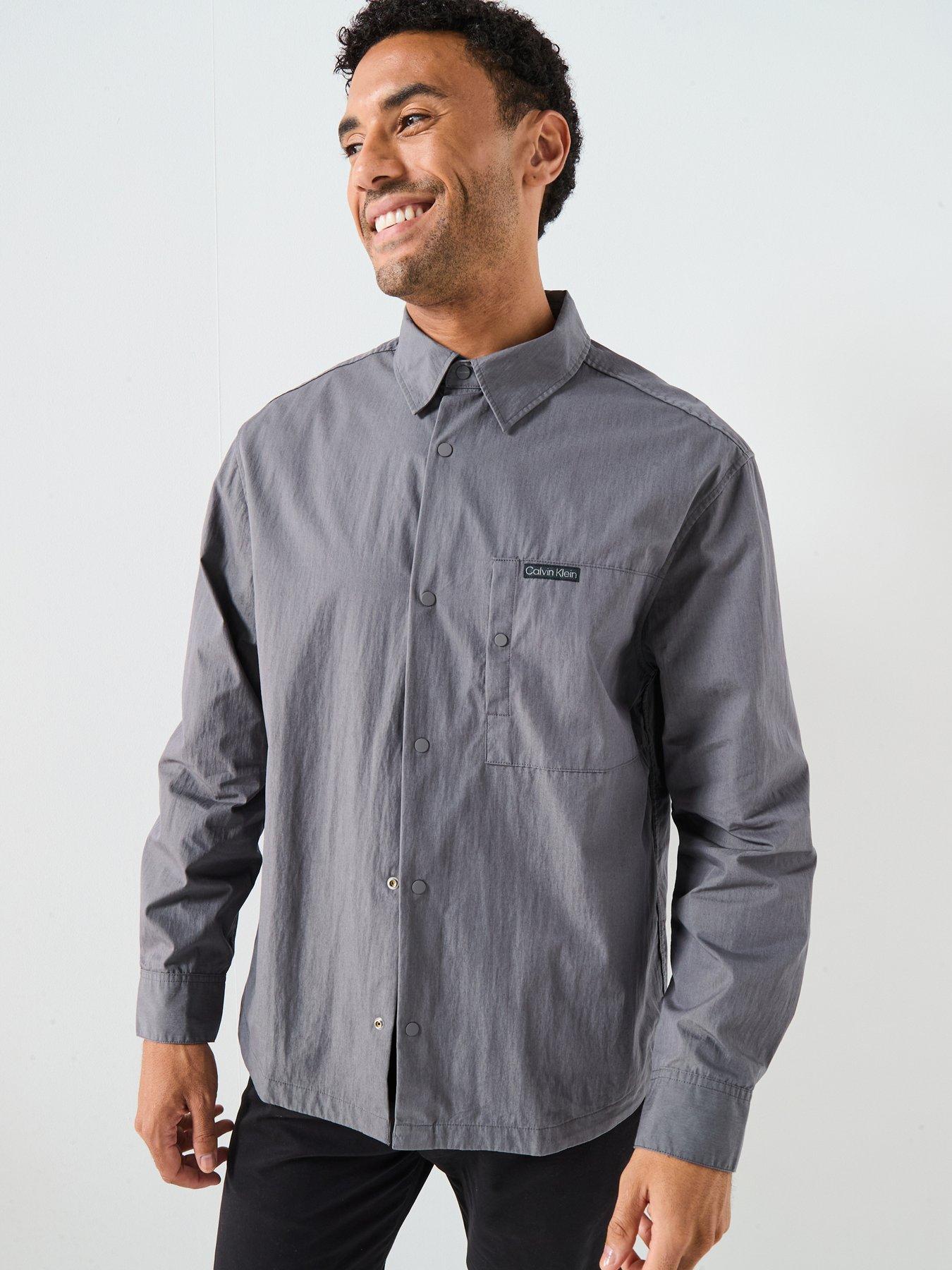 Calvin Klein Jeans Cotton Nylon Relaxed Fit Overshirt - Grey
