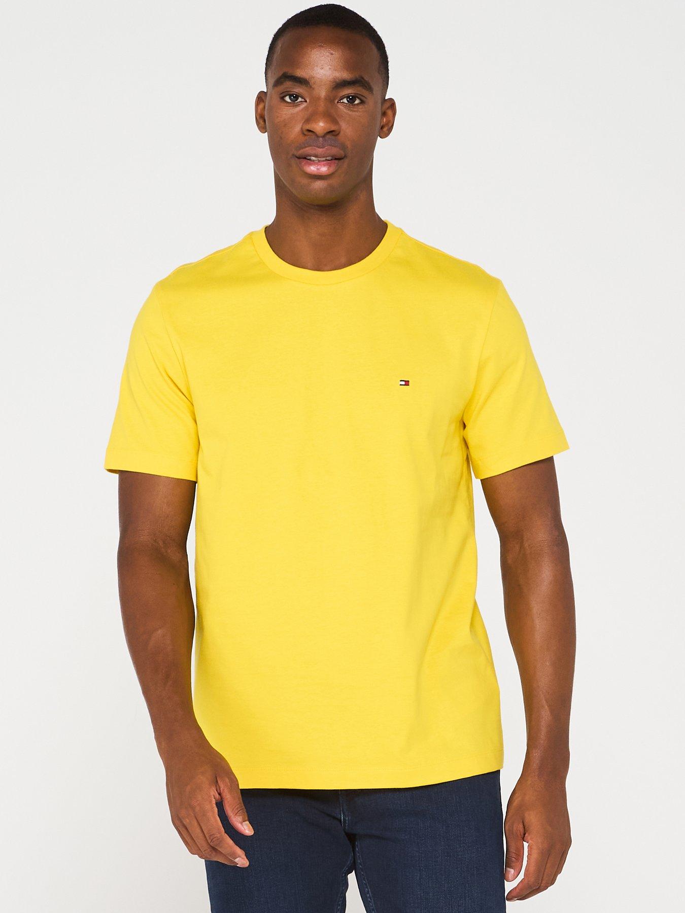 Tommy Hilfiger Regular Fit Essential Flag Logo T-Shirt - Yellow