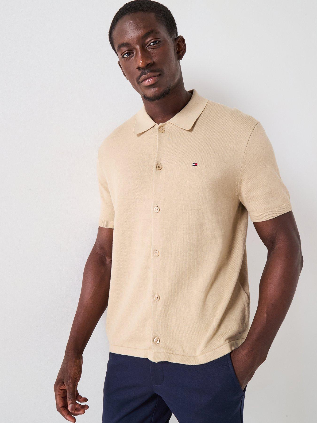 Tommy Hilfiger Essential Cotton Short Sleeve Over Shirt - Beige