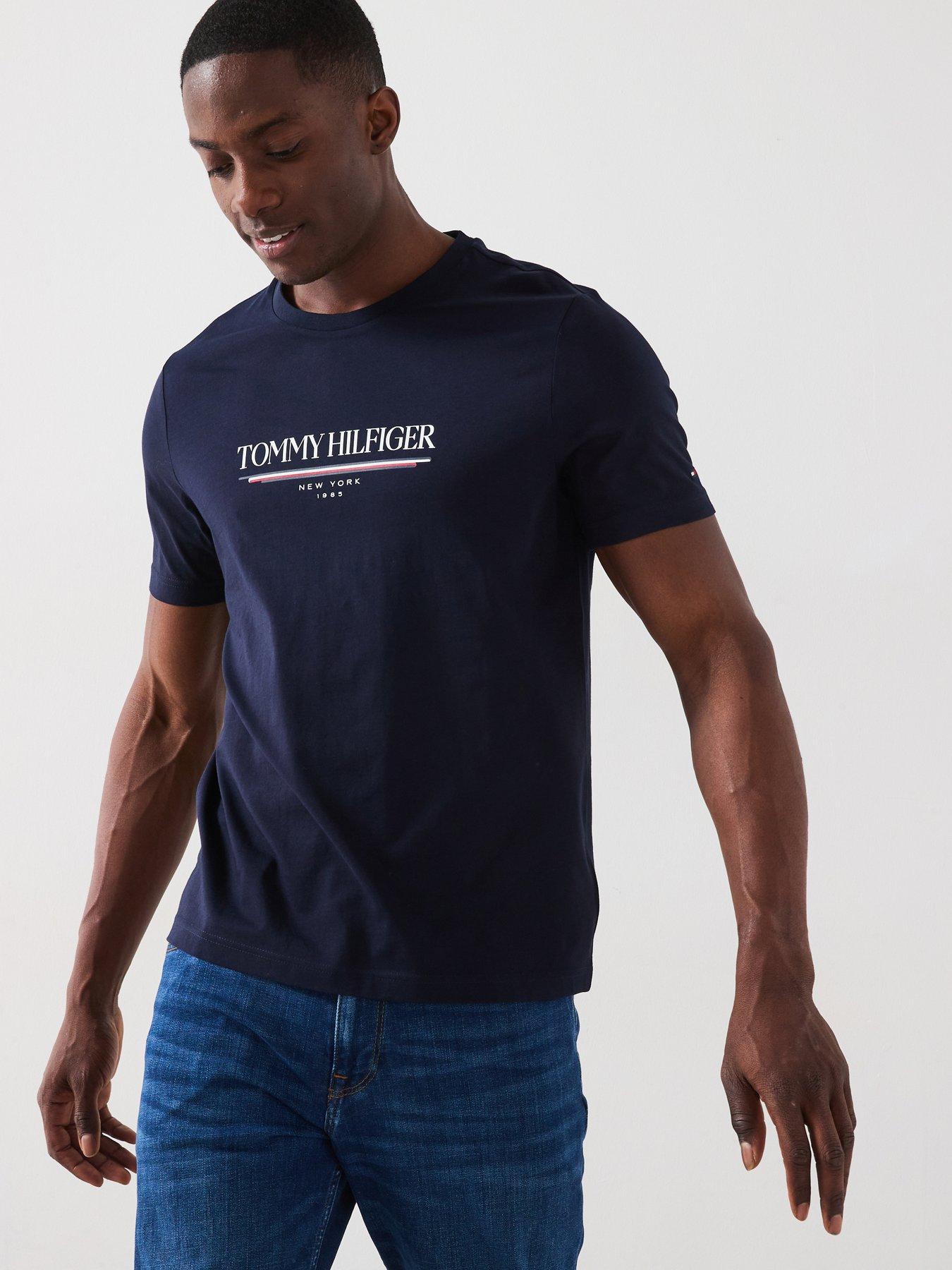 tommy-hilfiger-large-centre-logo-t-shirt-navyfront