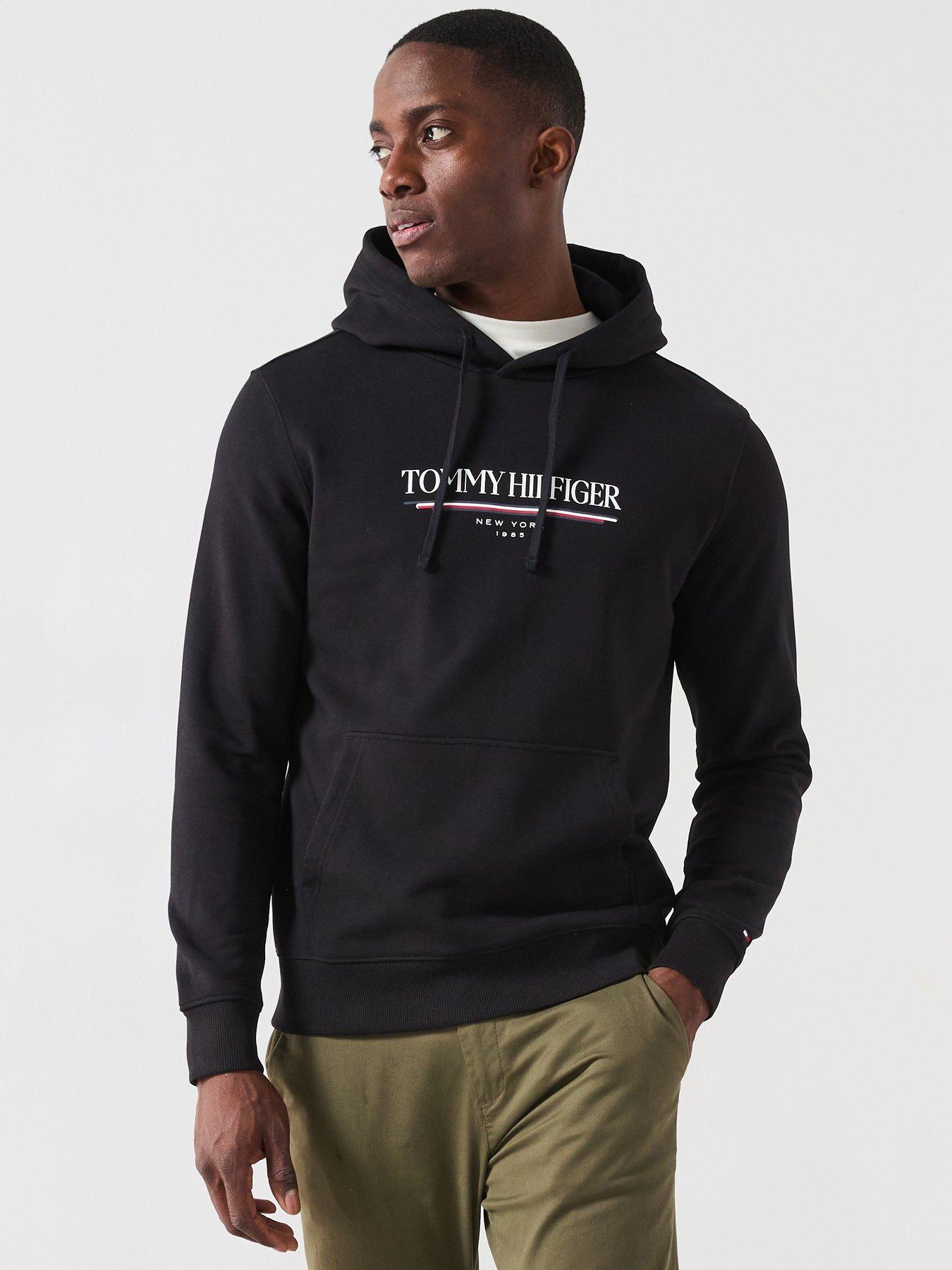 tommy-hilfiger-script-logo-hoodie-blackfront