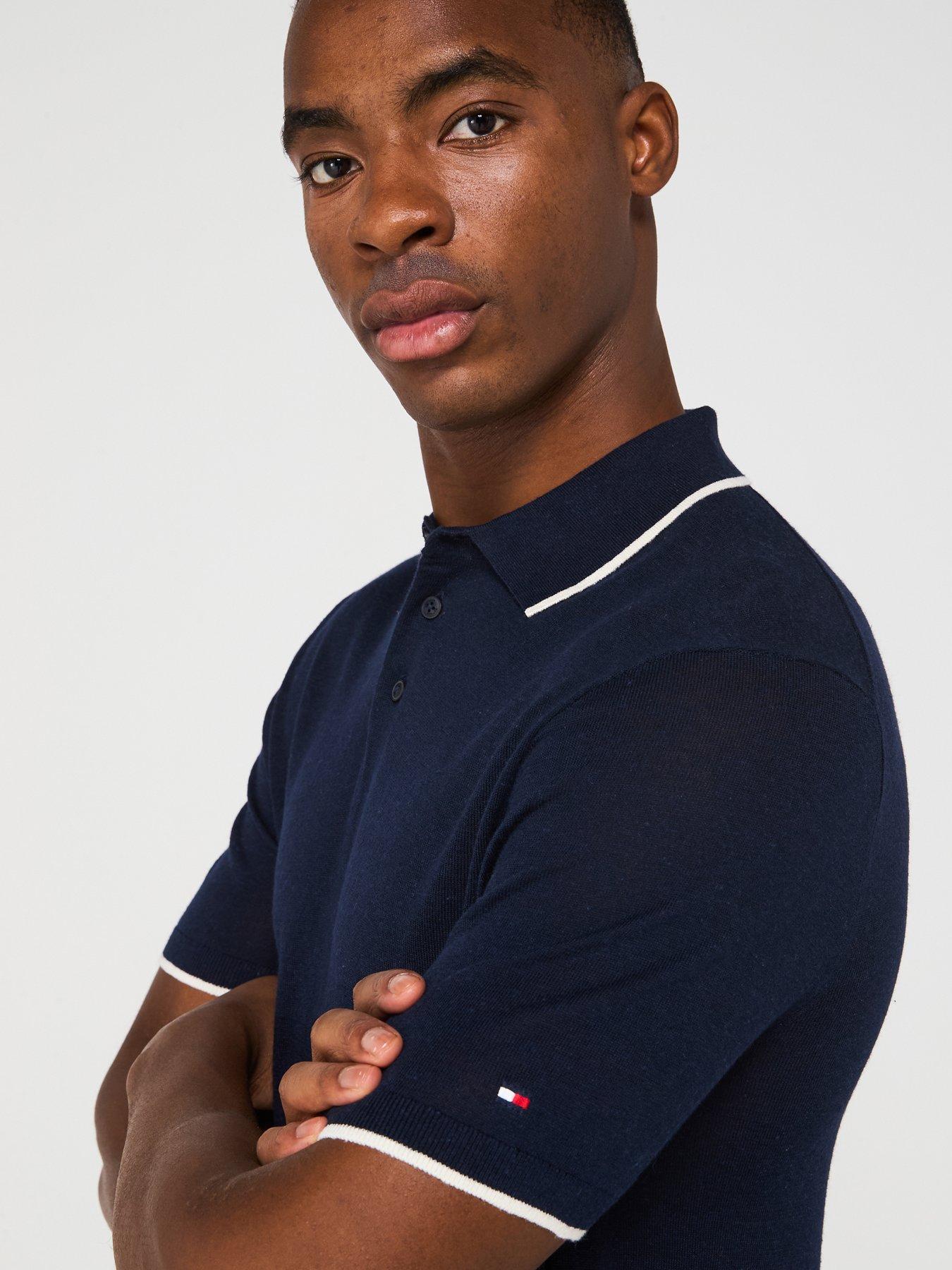 tommy-hilfiger-linen-knitted-short-sleeve-polo-shirt-navyoutfit