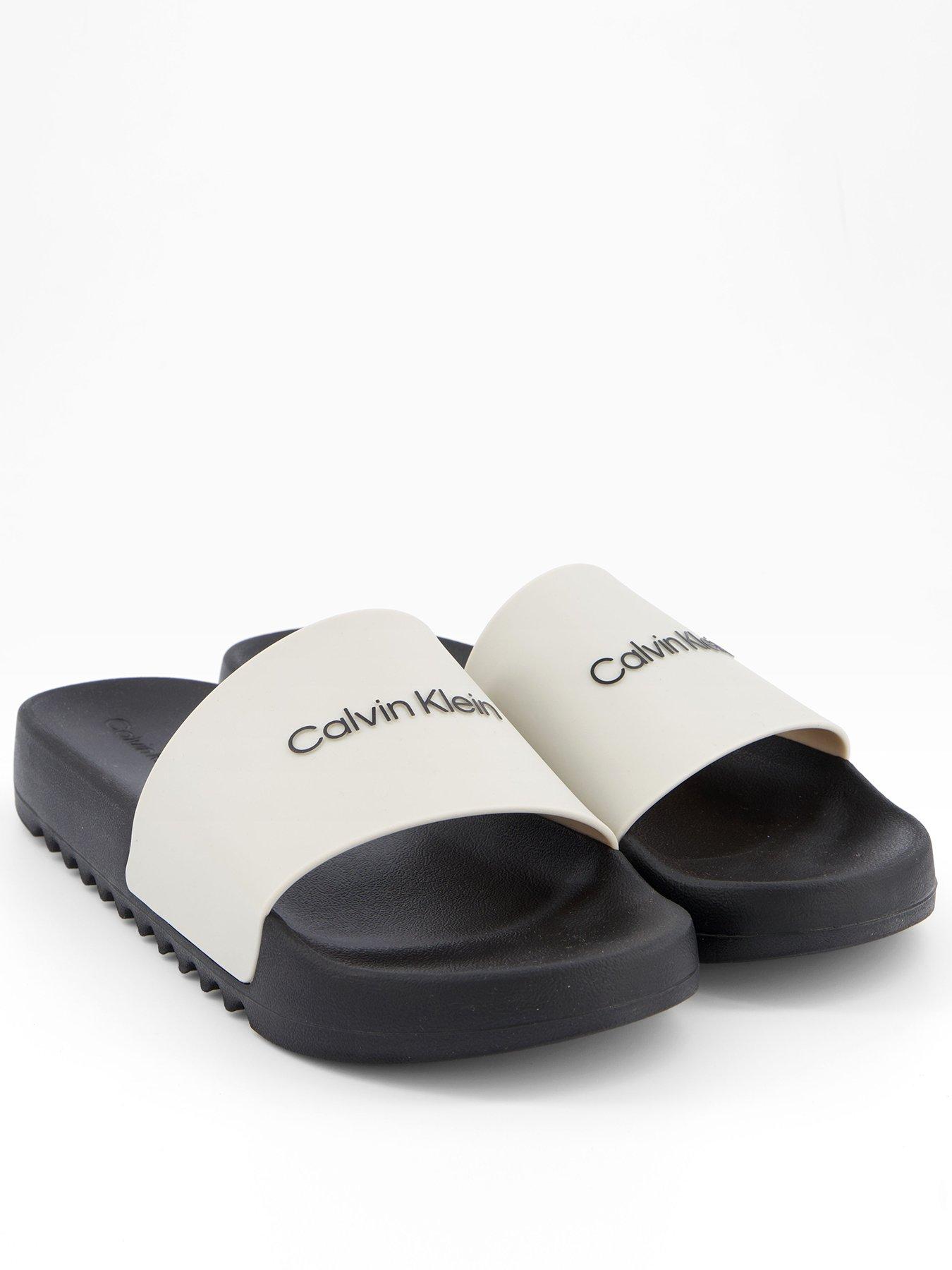 Image 1 of 6 of Calvin Klein Chunky Pool Slide - Off White