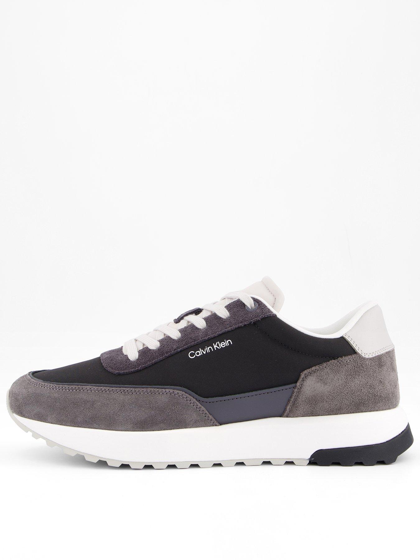 Calvin Klein Suede Mix Low Top Runner Trainers - Grey