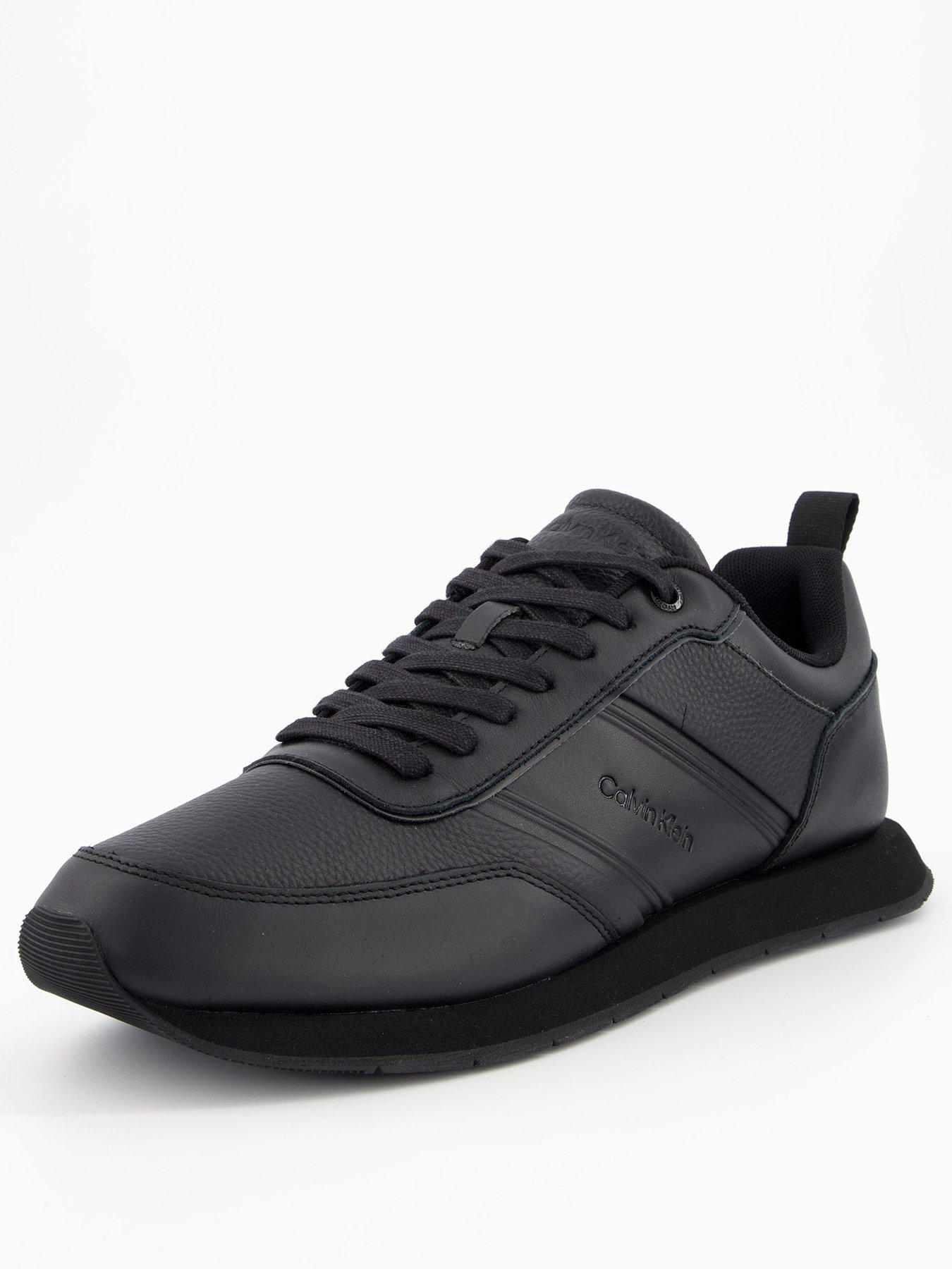 calvin-klein-leather-low-top-runner-trainers-blackstillFront