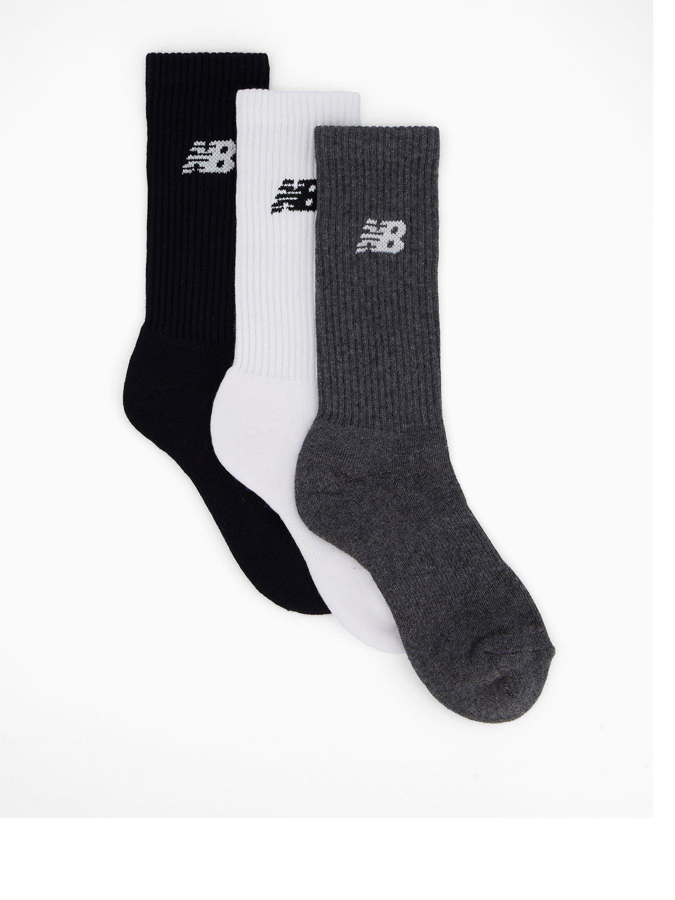 New Balance Unisex Everyday Crew 3 Pack Socks - White/Grey/Black