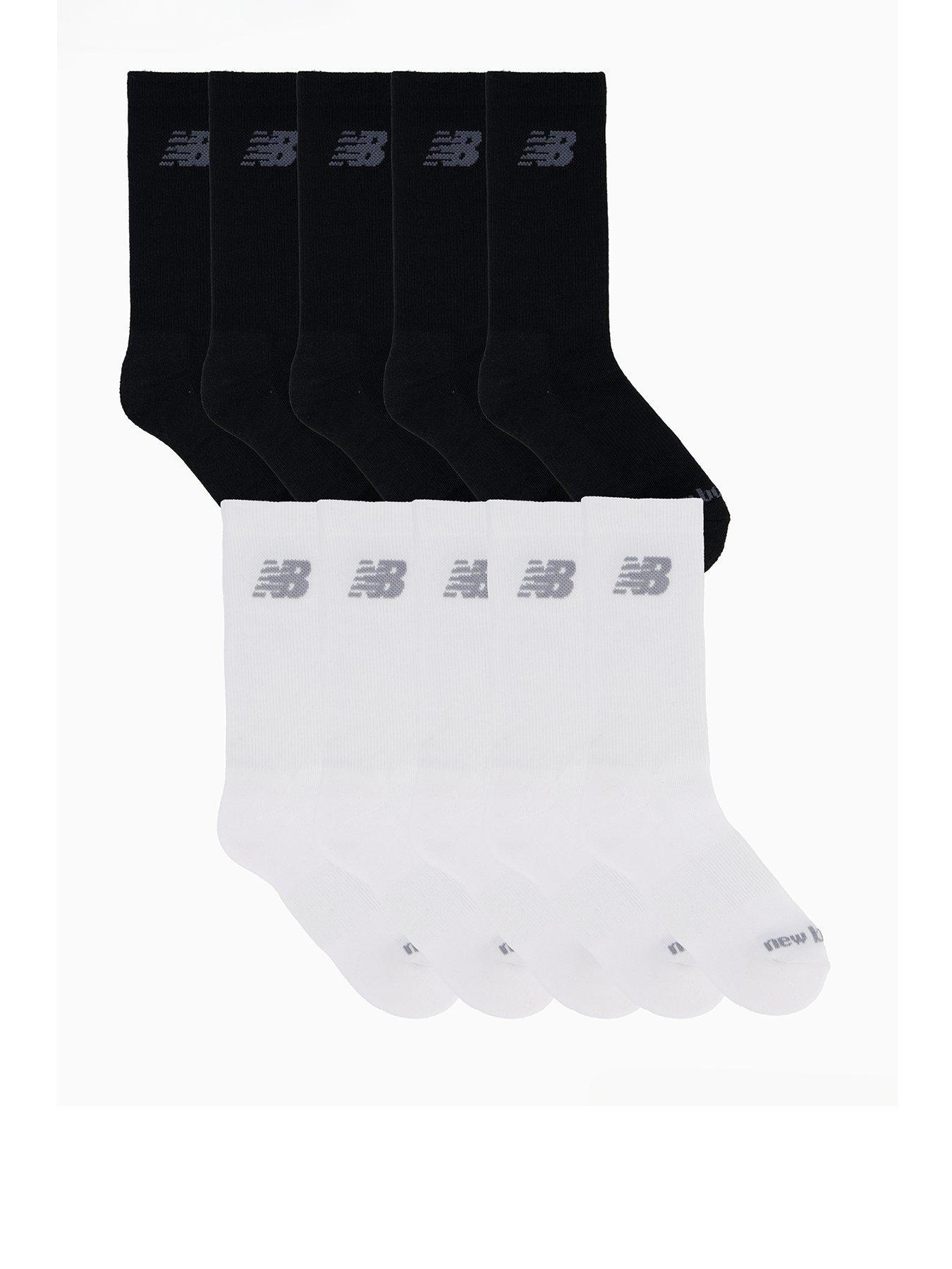 New Balance Unisex Performance Poly Cushion Crew 10 Pack - White/Black - Multi