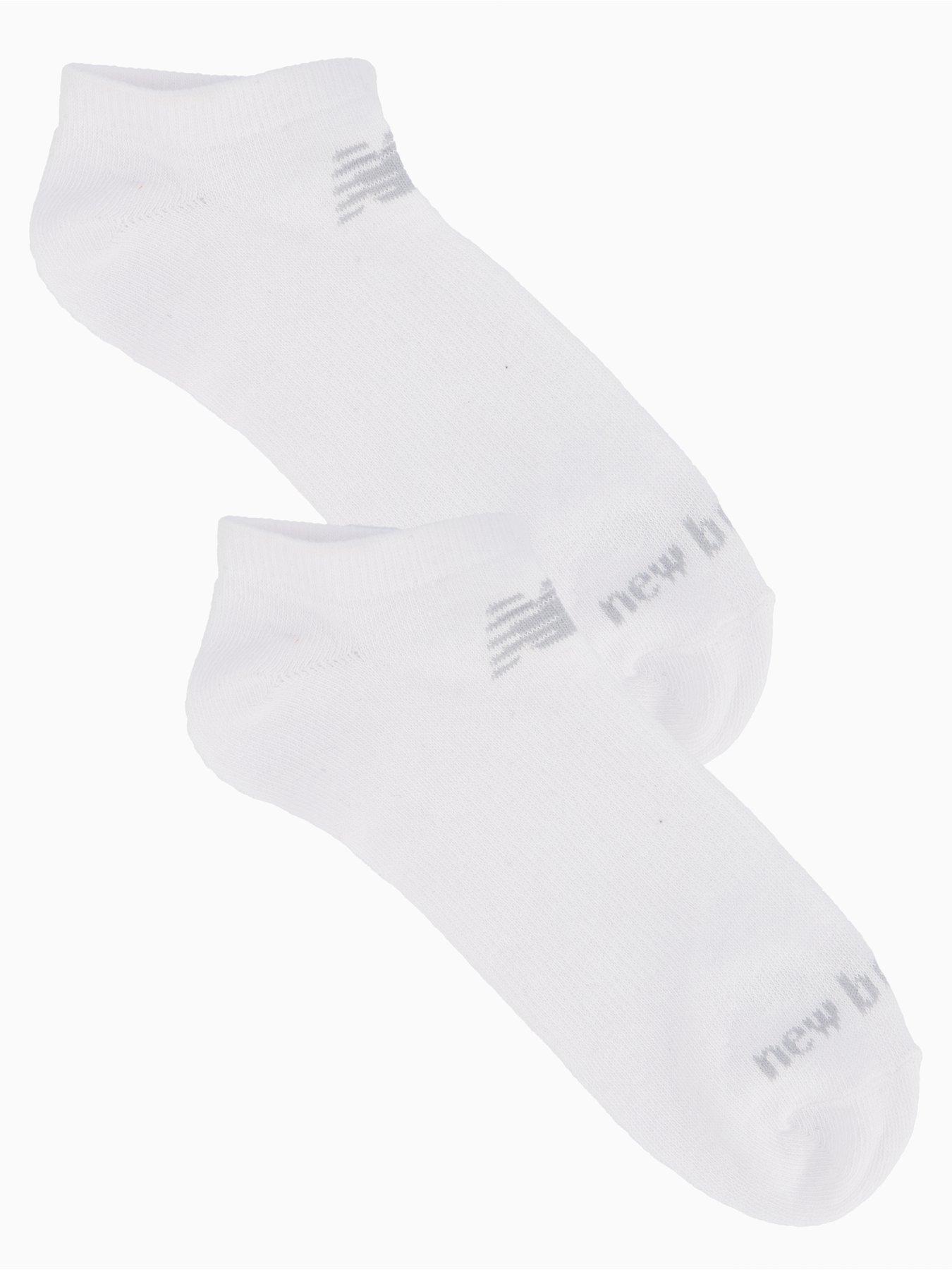 Image of New Balance Unisex Performance Cotton Flat Knit No Show 2 Pack Socks - White