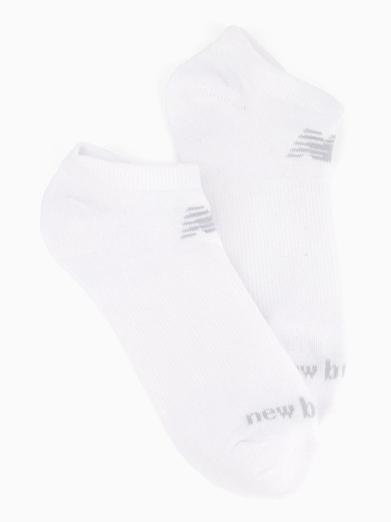 Image 2 of 4 of New Balance Unisex Performance Cotton Flat Knit No Show 2 Pack Socks - White