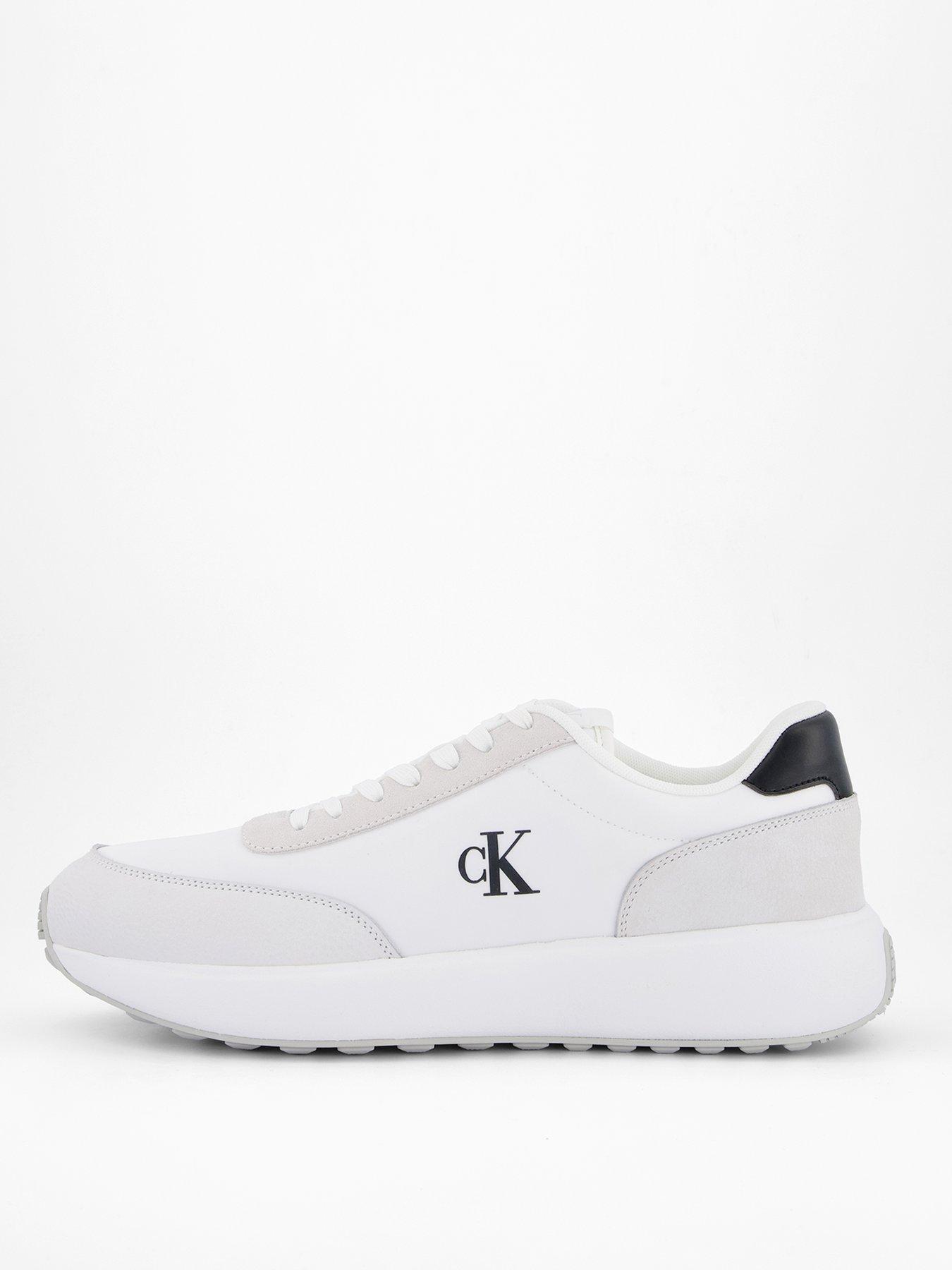 Image 1 of 7 of Calvin Klein Athleisure Nylon Mix Runner Trainers - White