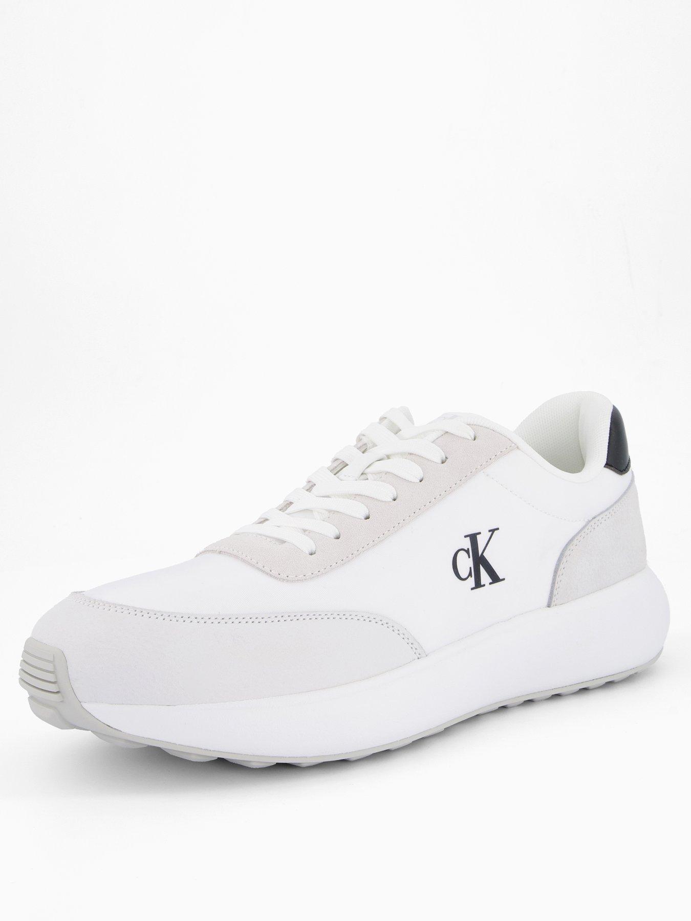 Image 2 of 7 of Calvin Klein Athleisure Nylon Mix Runner Trainers - White
