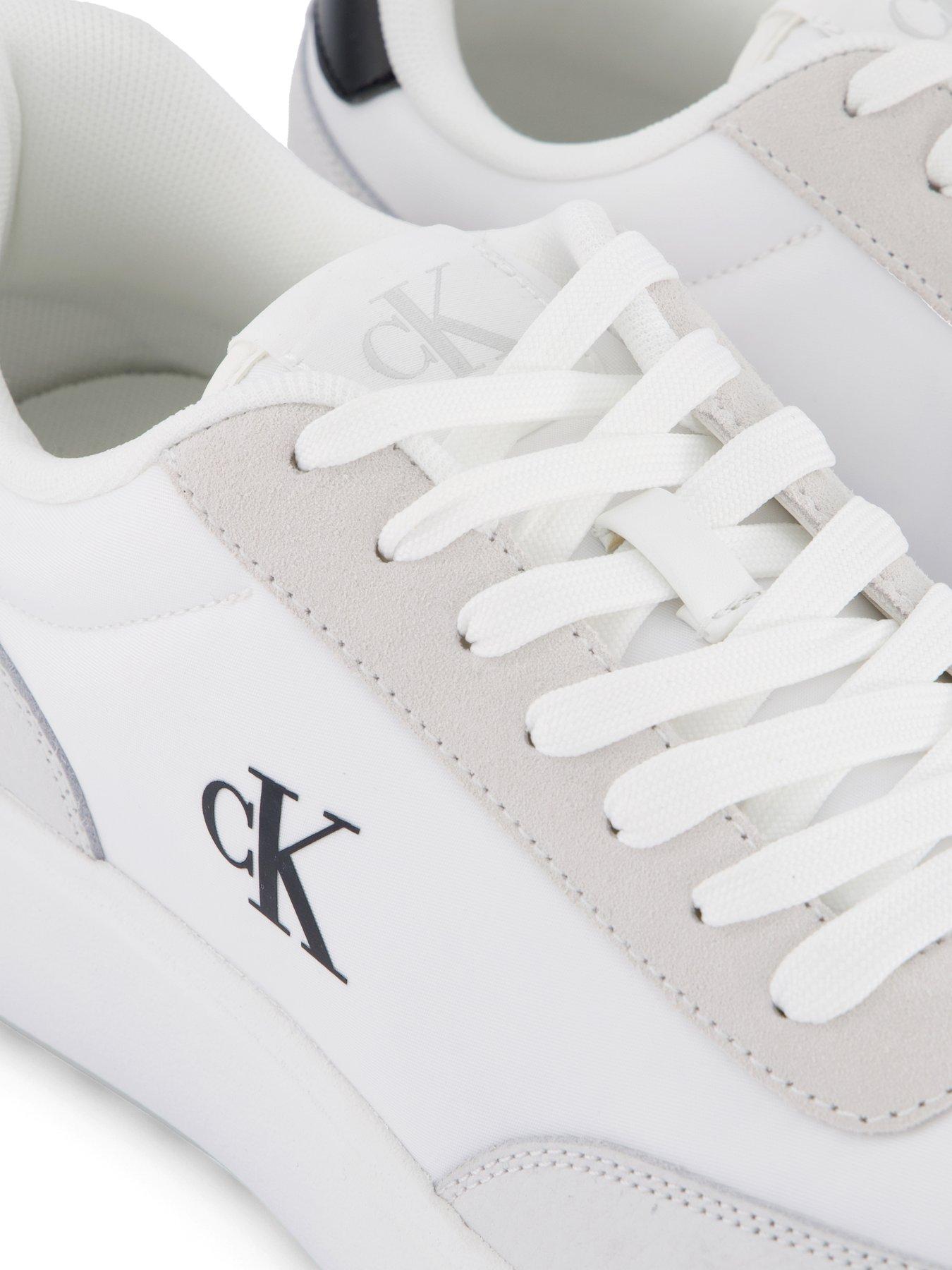 Image 5 of 7 of Calvin Klein Athleisure Nylon Mix Runner Trainers - White