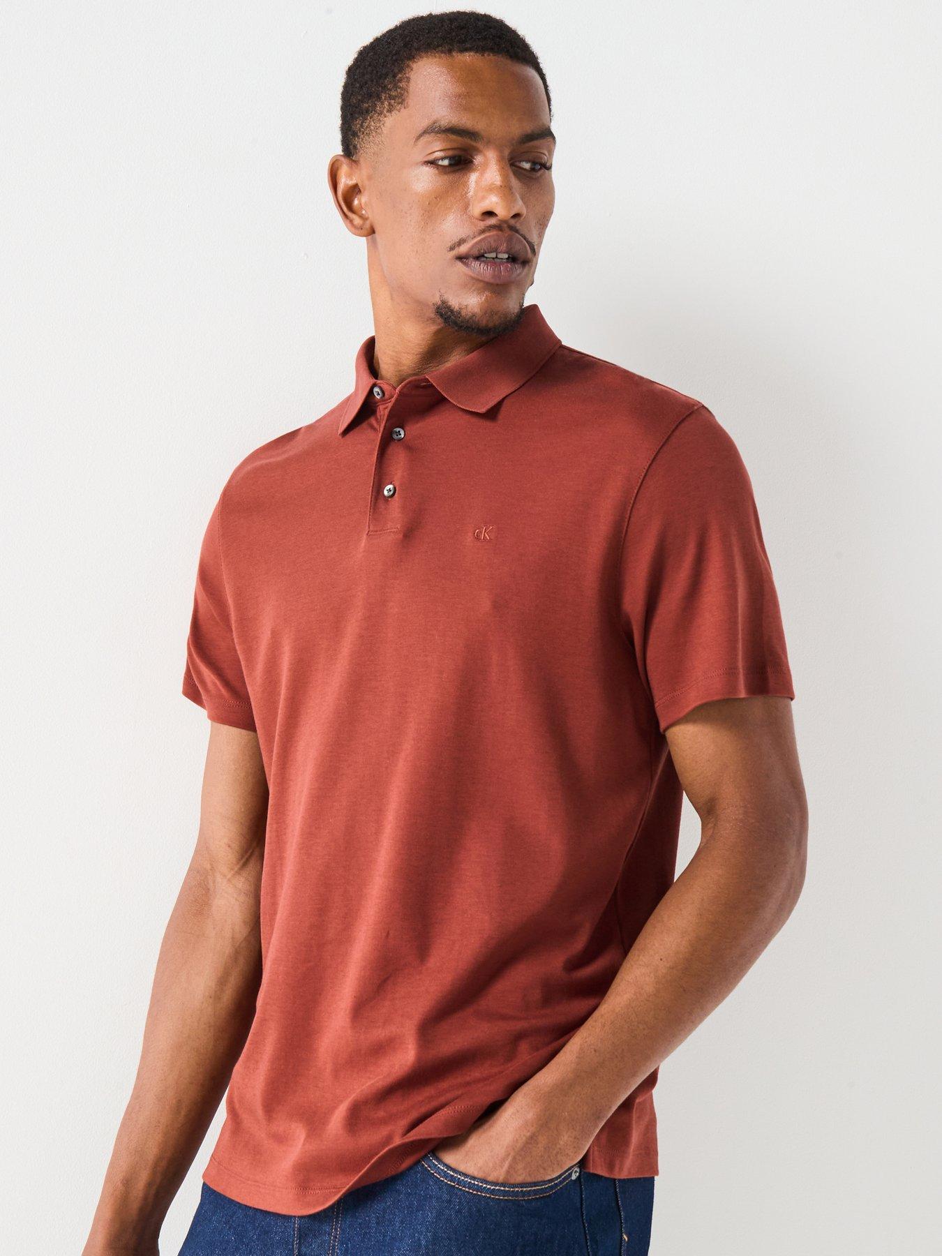 Calvin Klein Supima Cotton Small Chest Logo Polo Shirt - Red