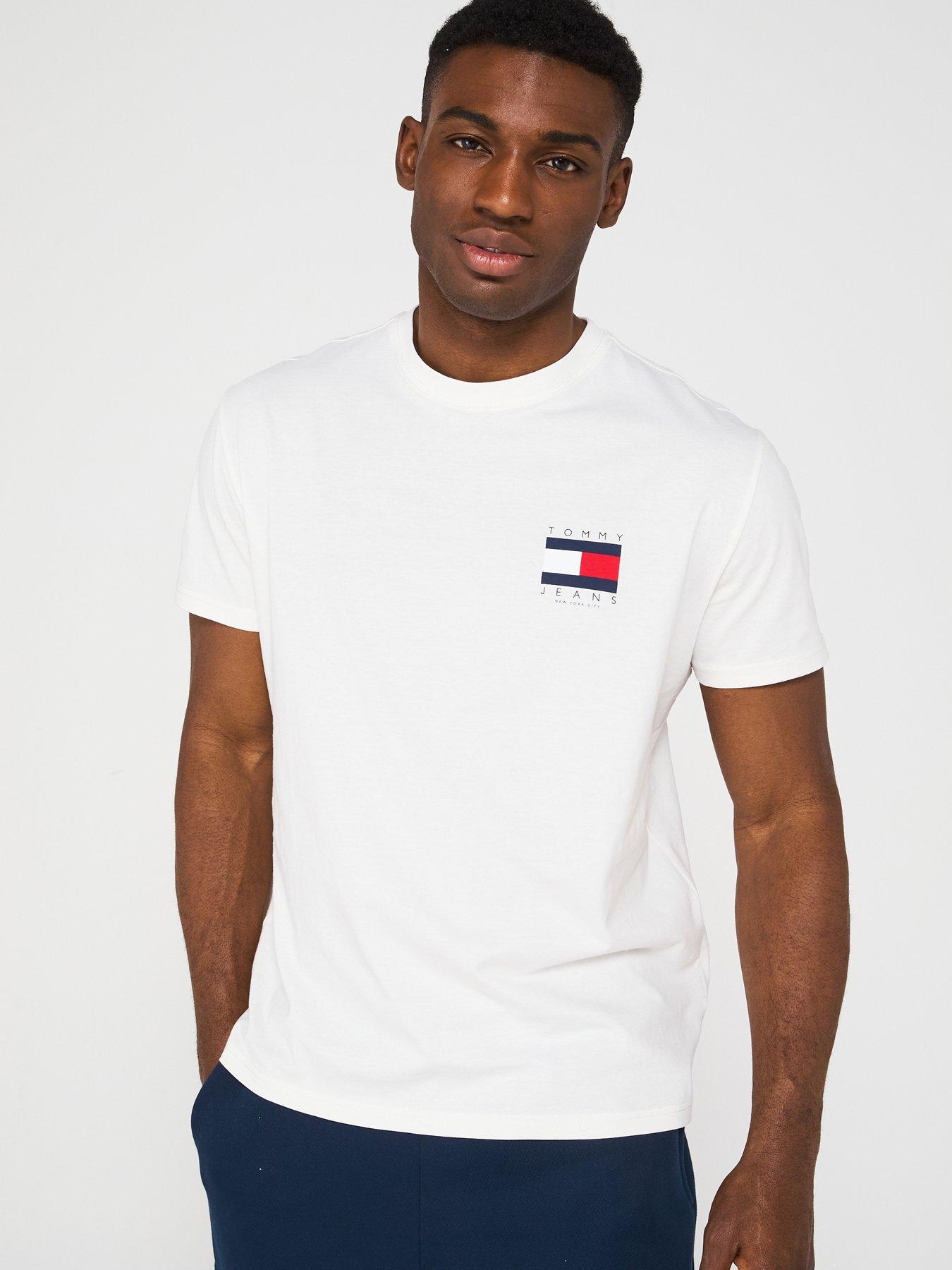Image 2 of 5 of Tommy Jeans Regular Fit Flag Graphic Back Print T-Shirt - White