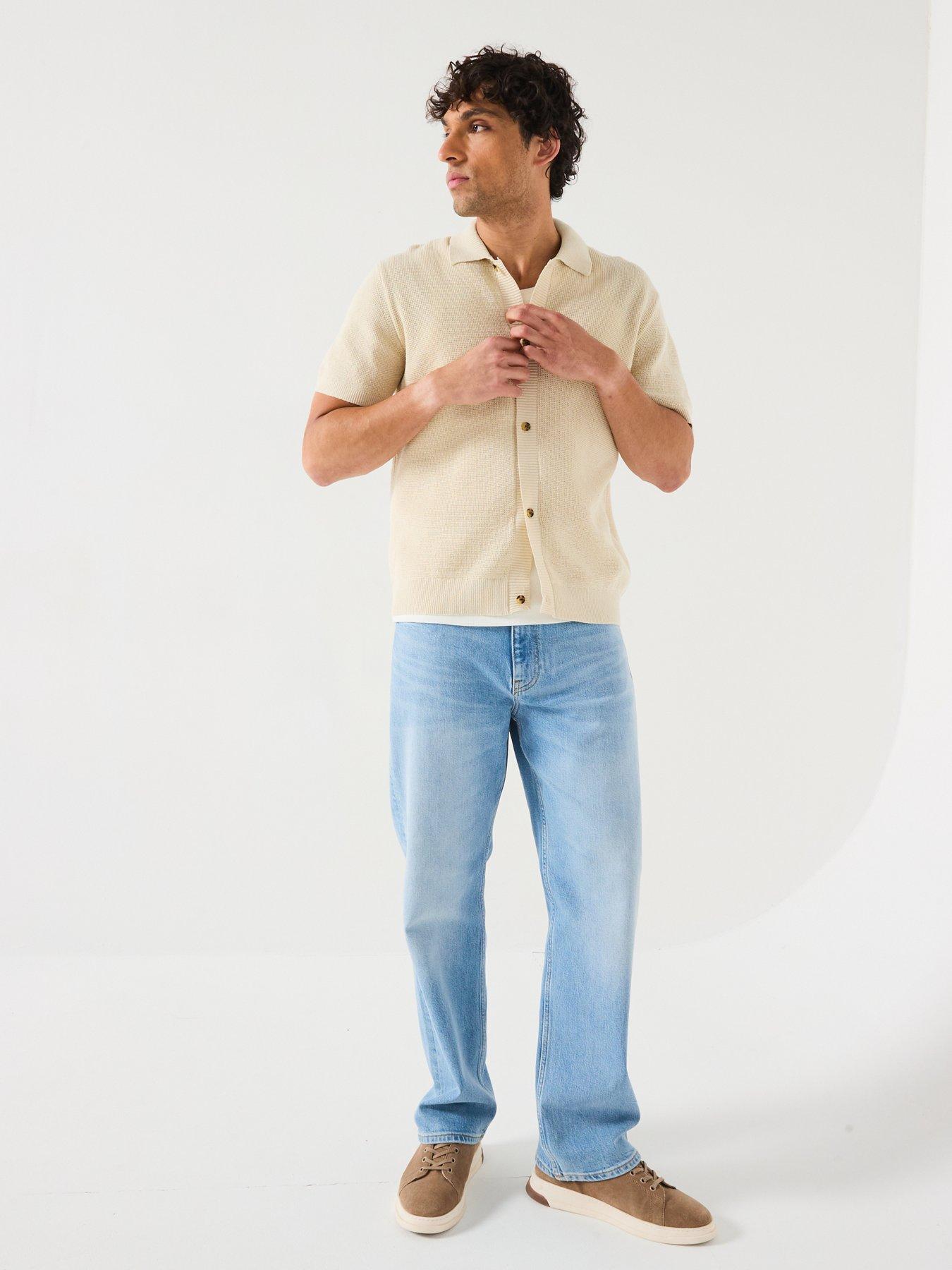 tommy-jeans-90s-script-button-thru-short-knitted-sleeve-polo-shirt-beigeback