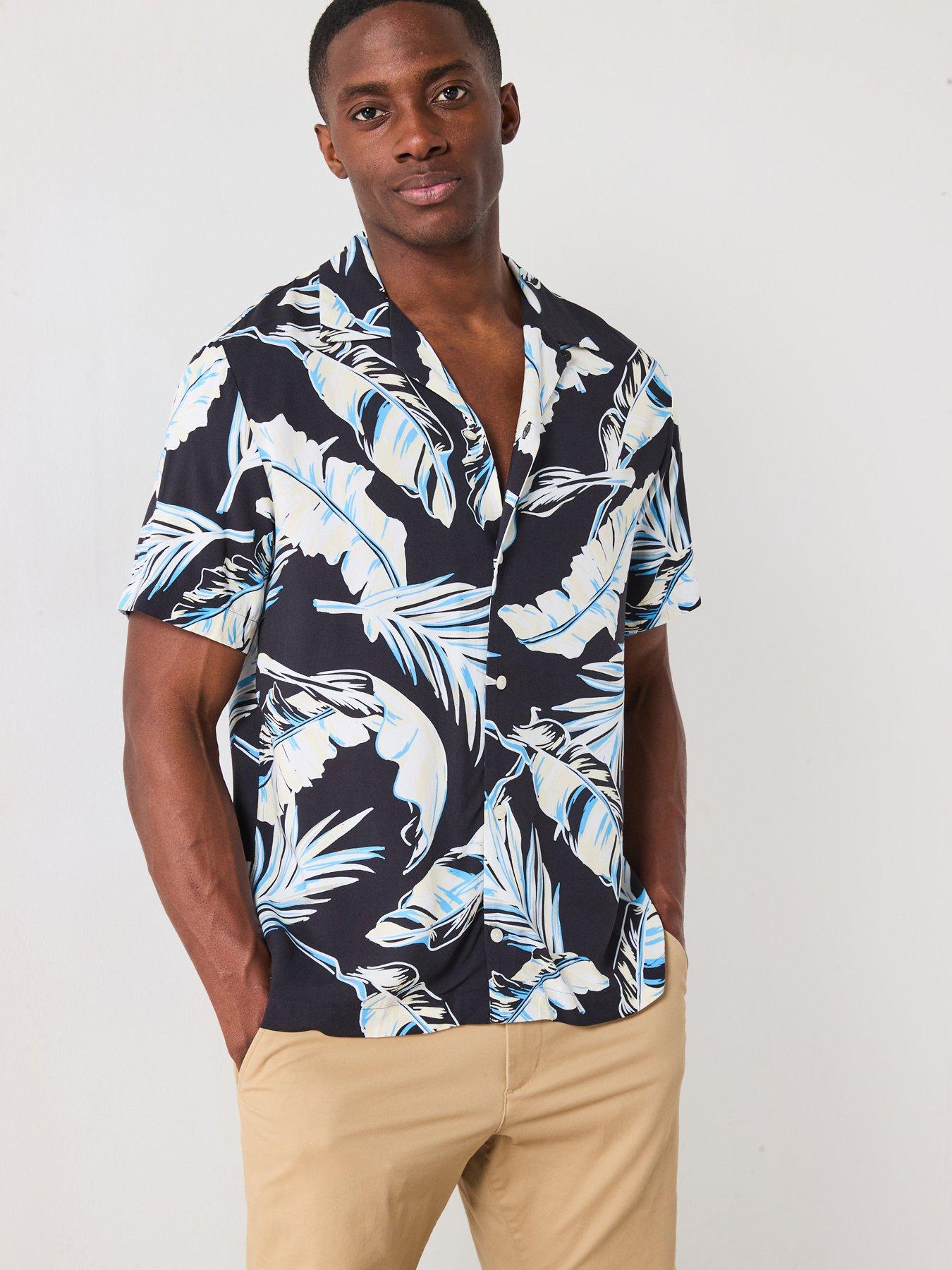 Tommy Hilfiger Lightweight Leaf Aop Short Sleeve Shirt - Black