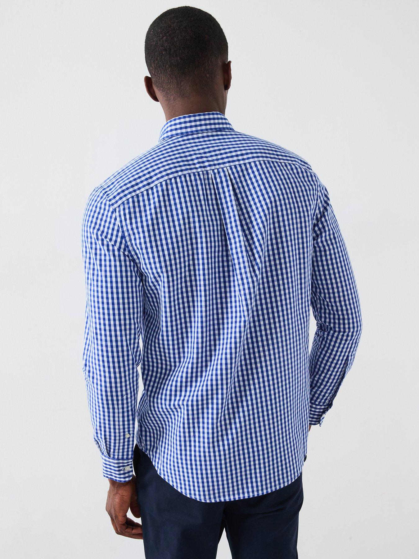 tommy-hilfiger-flex-poplin-gingham-shirt-bluestillFront