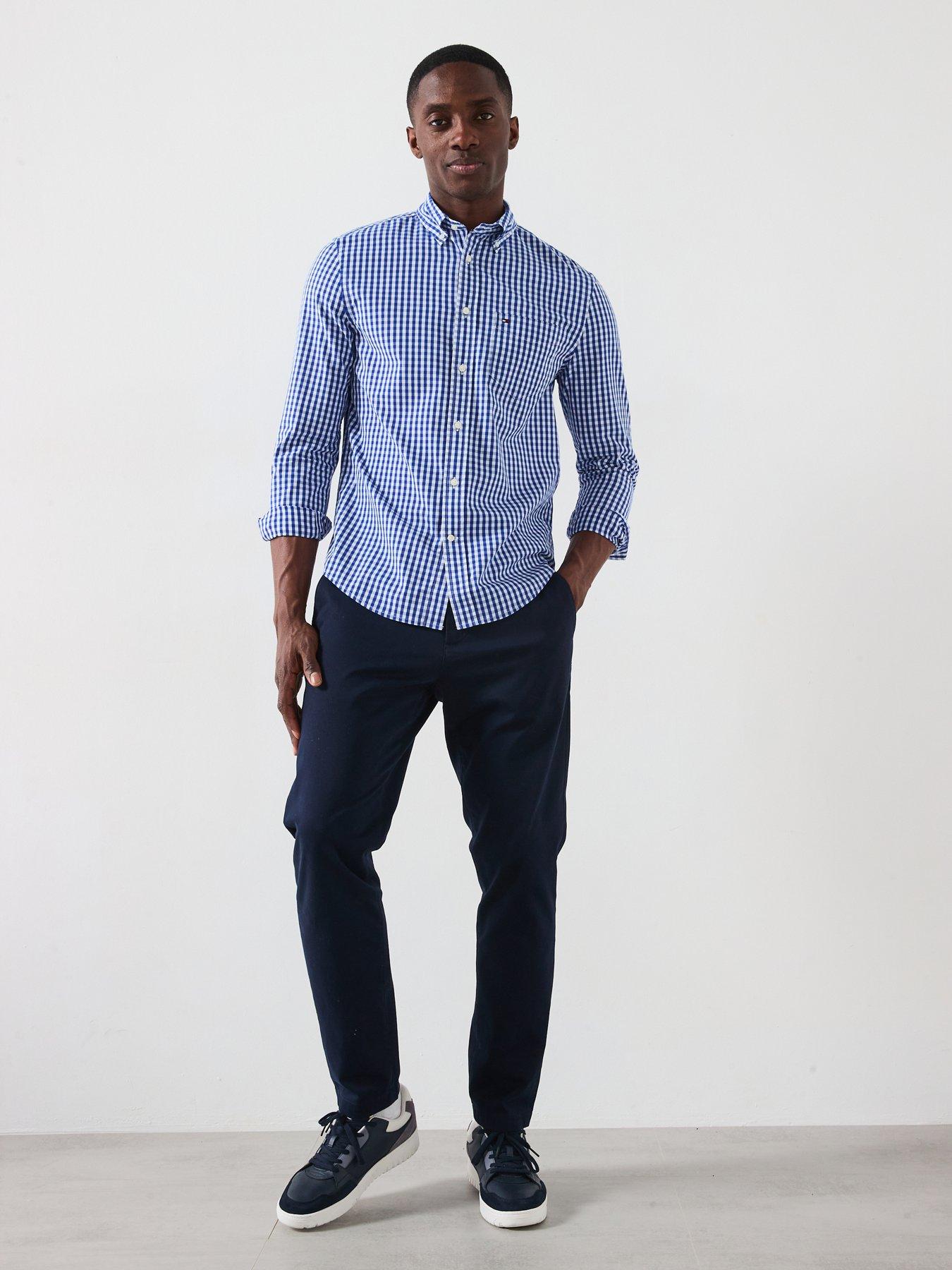 tommy-hilfiger-flex-poplin-gingham-shirt-bluedetail