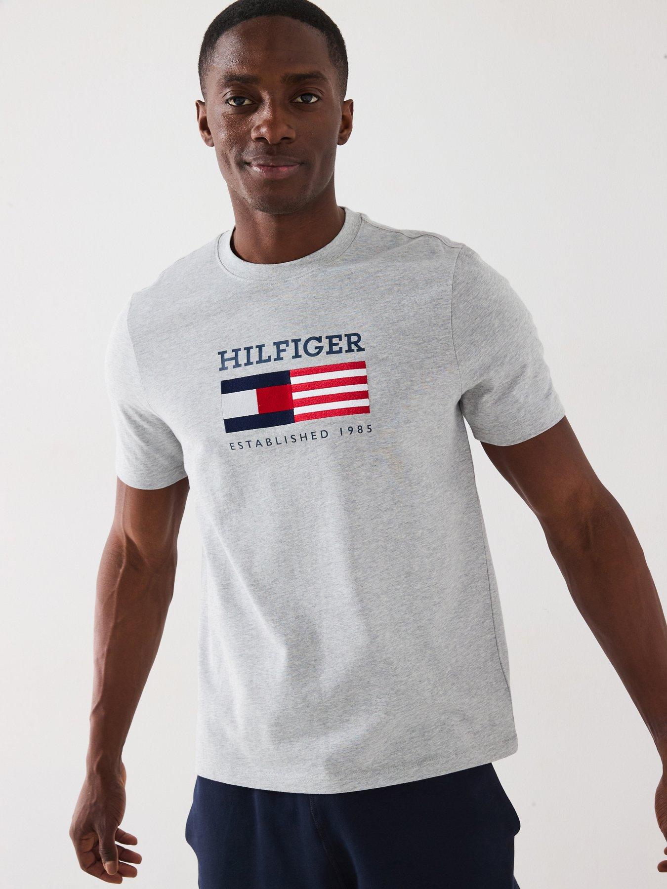 undefined Americana Embroidered Flag T-Shirt - Grey