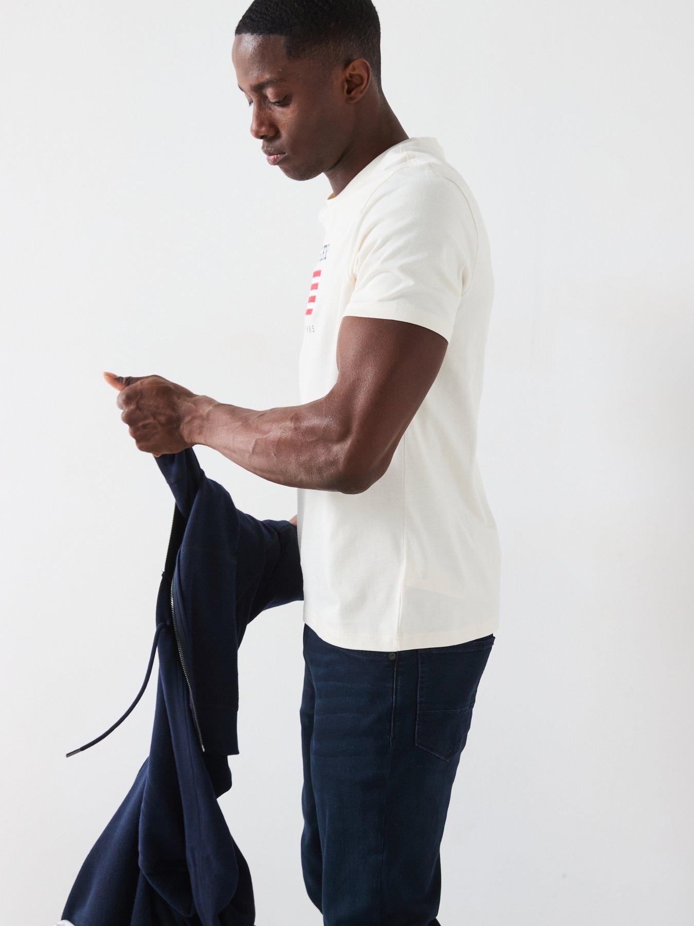 Image 6 of 6 of Tommy Hilfiger Americana Embroidered Flag T-Shirt - Off White