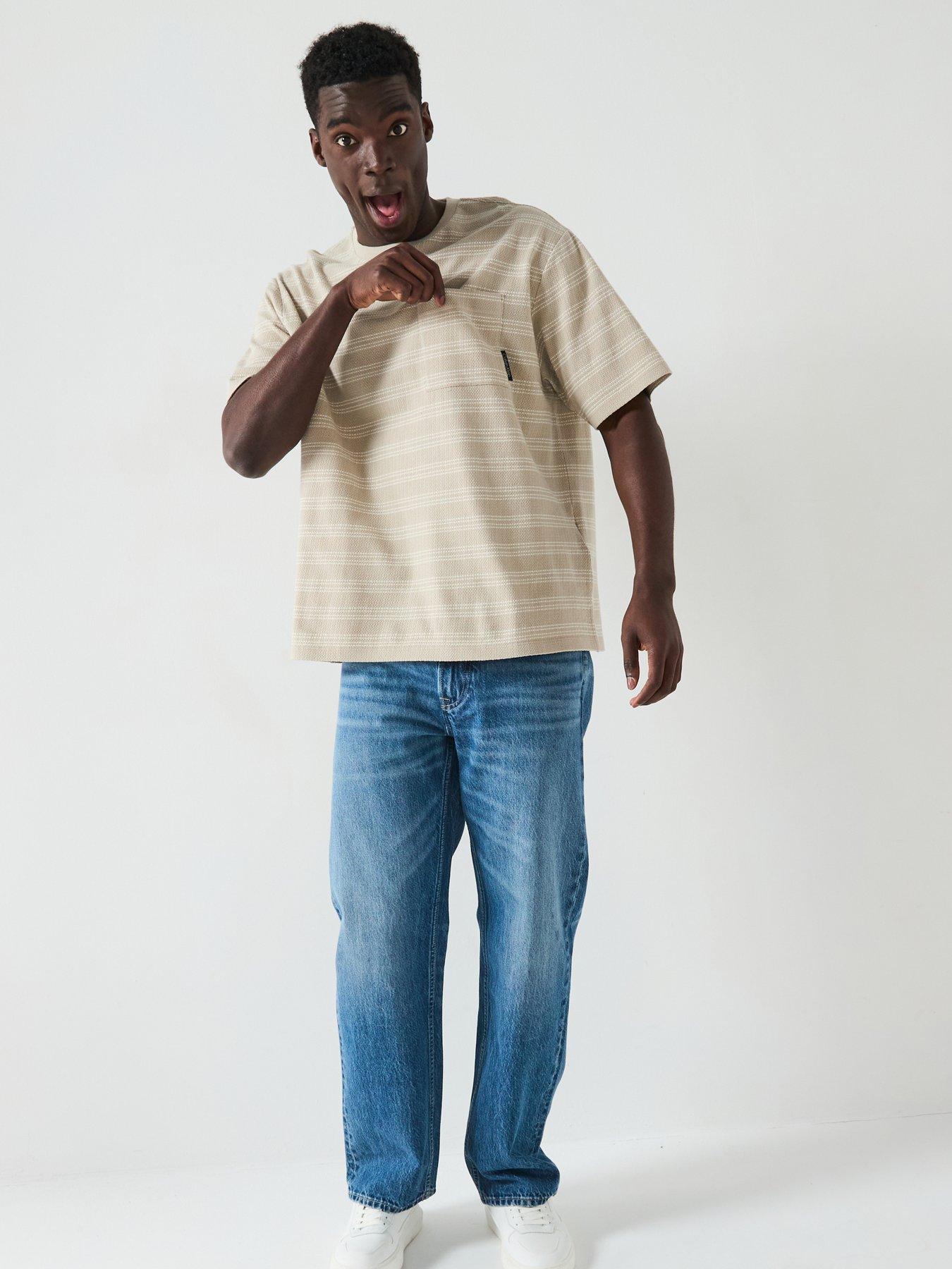 calvin-klein-jeans-short-sleeve-stripe-jacquard-relaxed-fit-pocket-t-shirt-beigeback