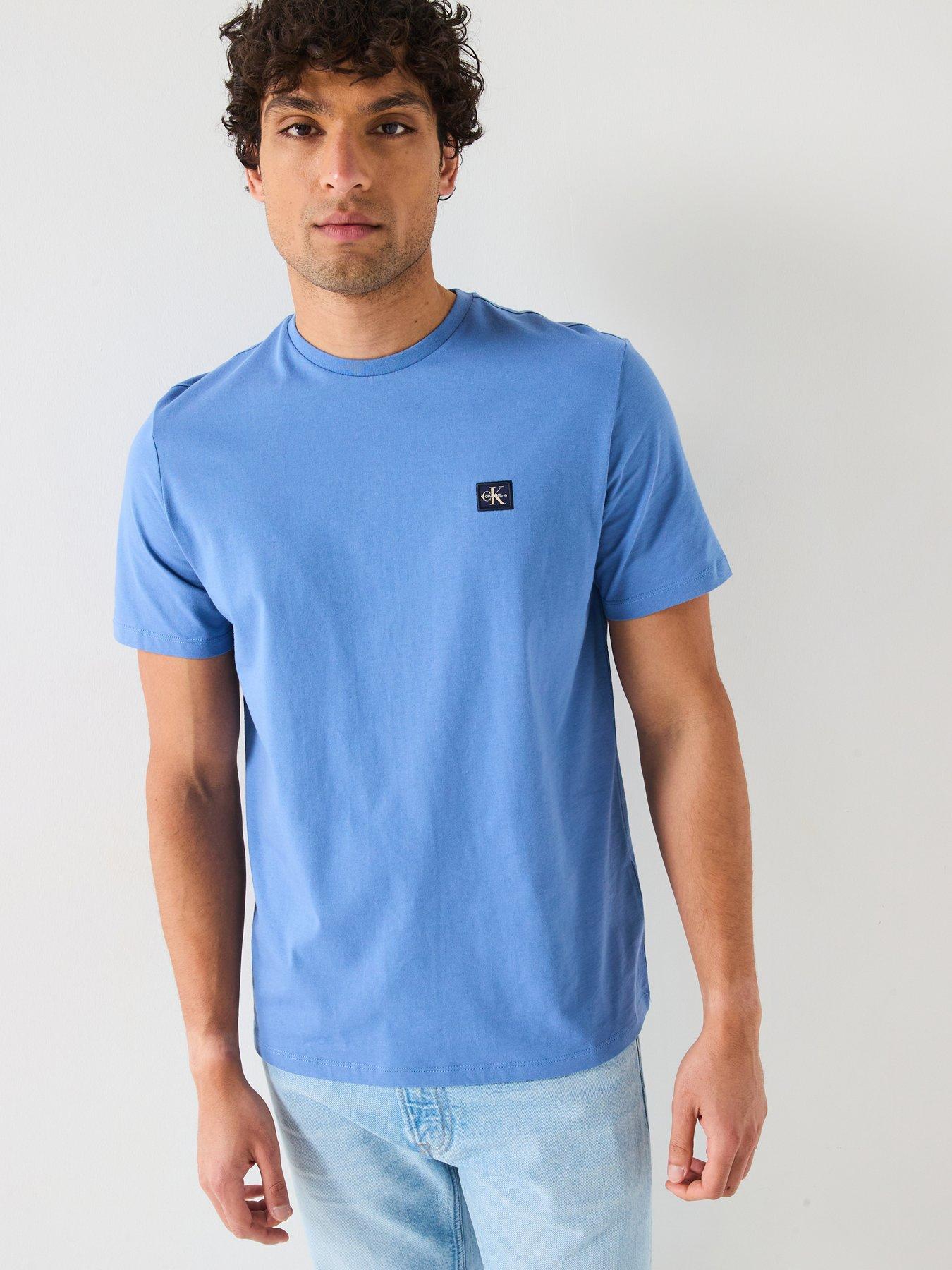 undefined Left Chest Woven Badge T-Shirt - Blue