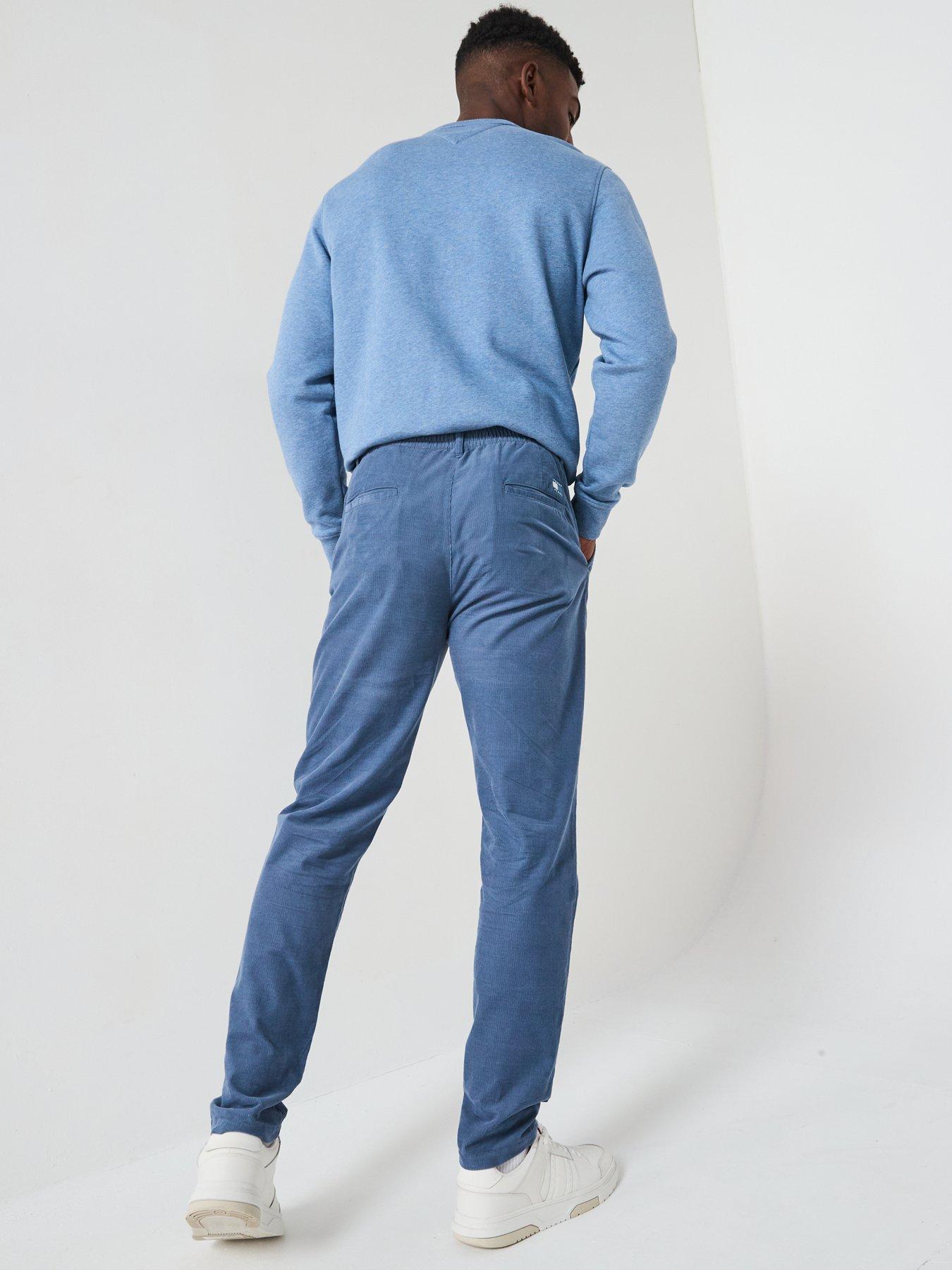 tommy-jeans-isaac-light-cord-casual-trousers-bluestillFront