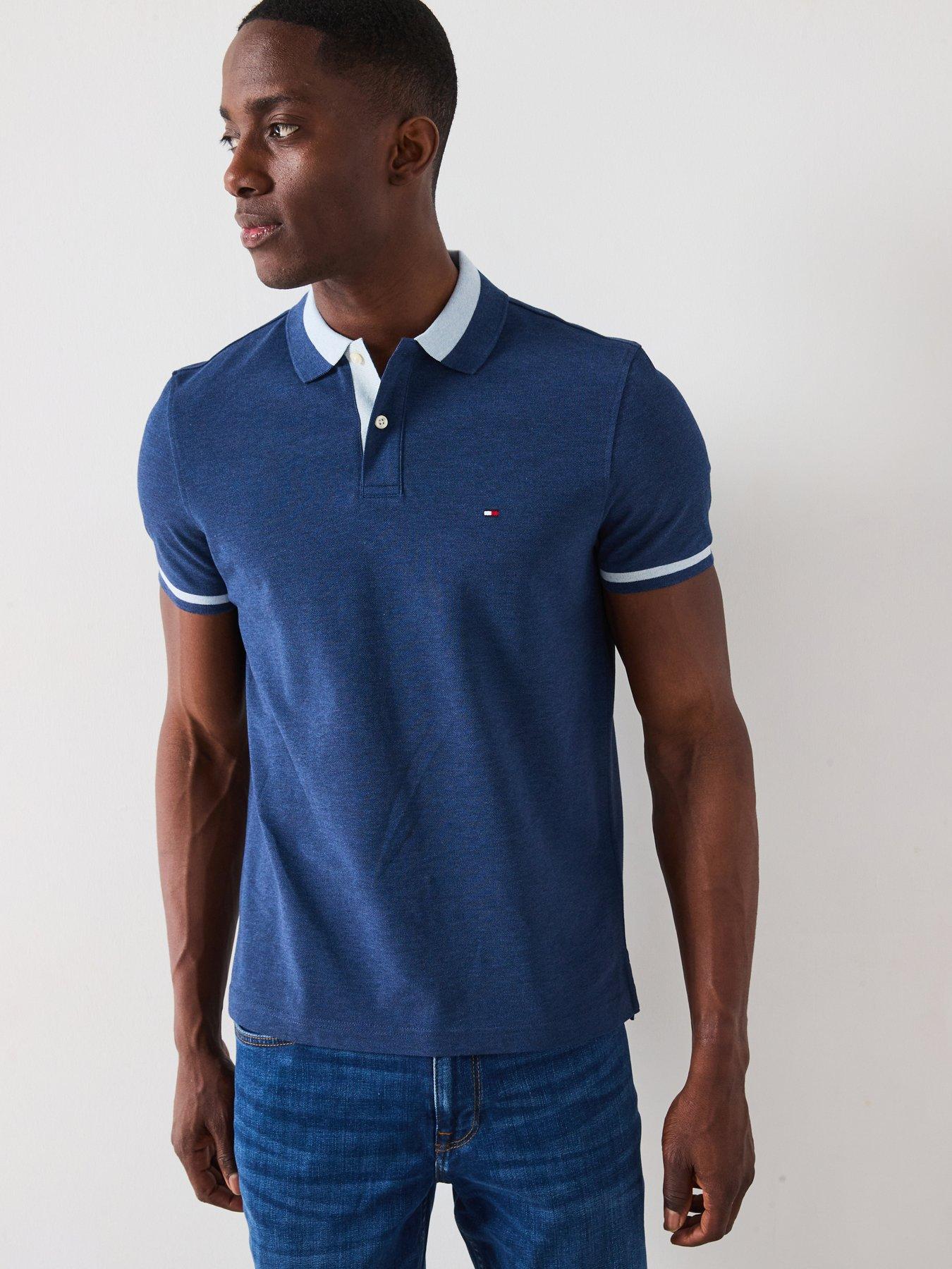 undefined Contrast Collar Block Regular Fit Polo Shirt - Navy