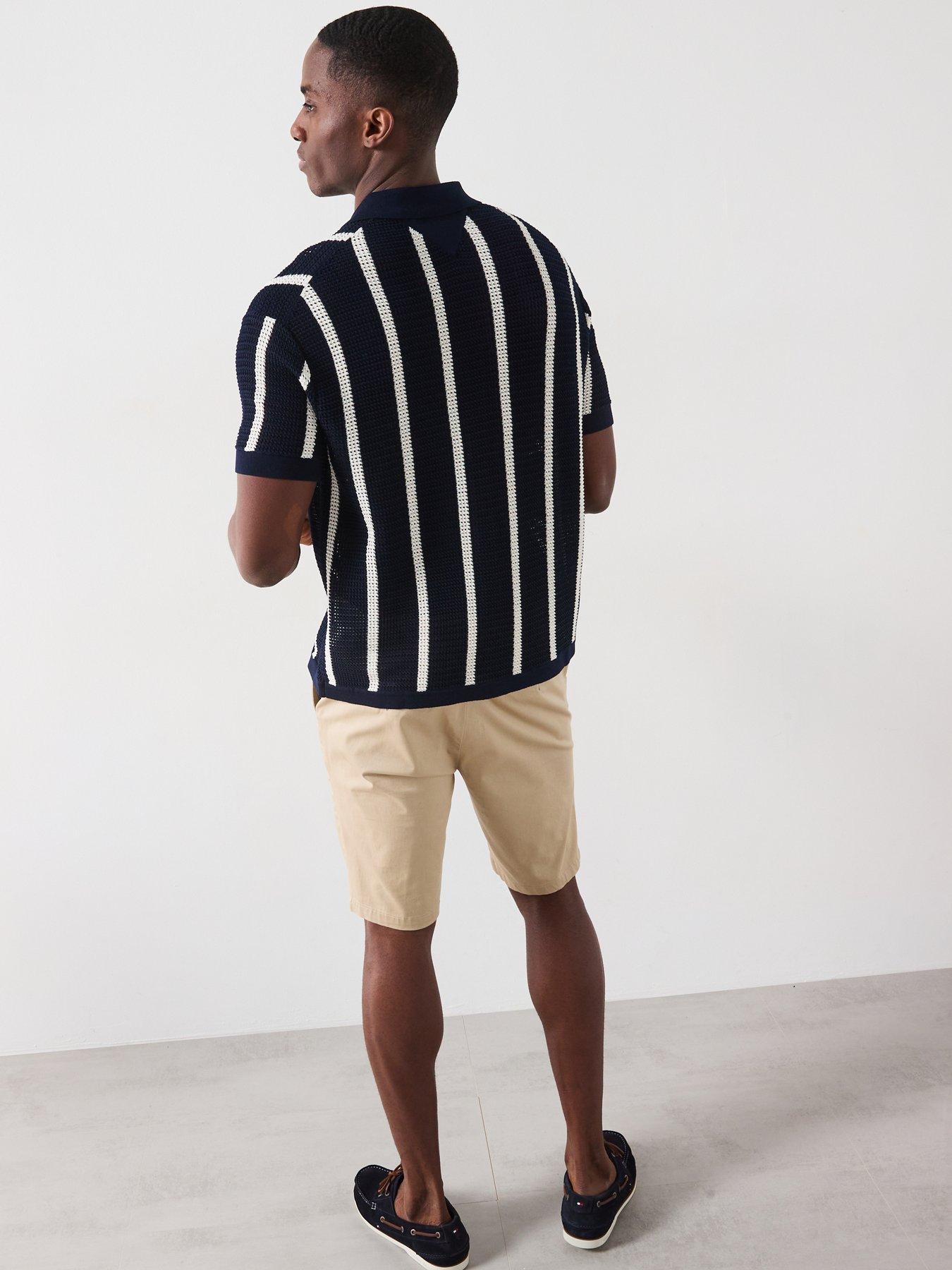 tommy-hilfiger-vertical-stripe-knitted-short-sleeve-shirt-navydetail