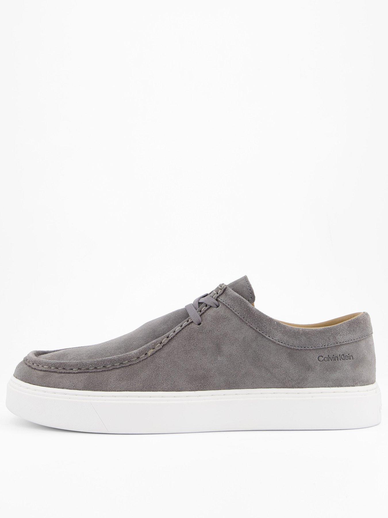 Calvin Klein Suede Apron Moc Casual Lace Up Shoes - Grey