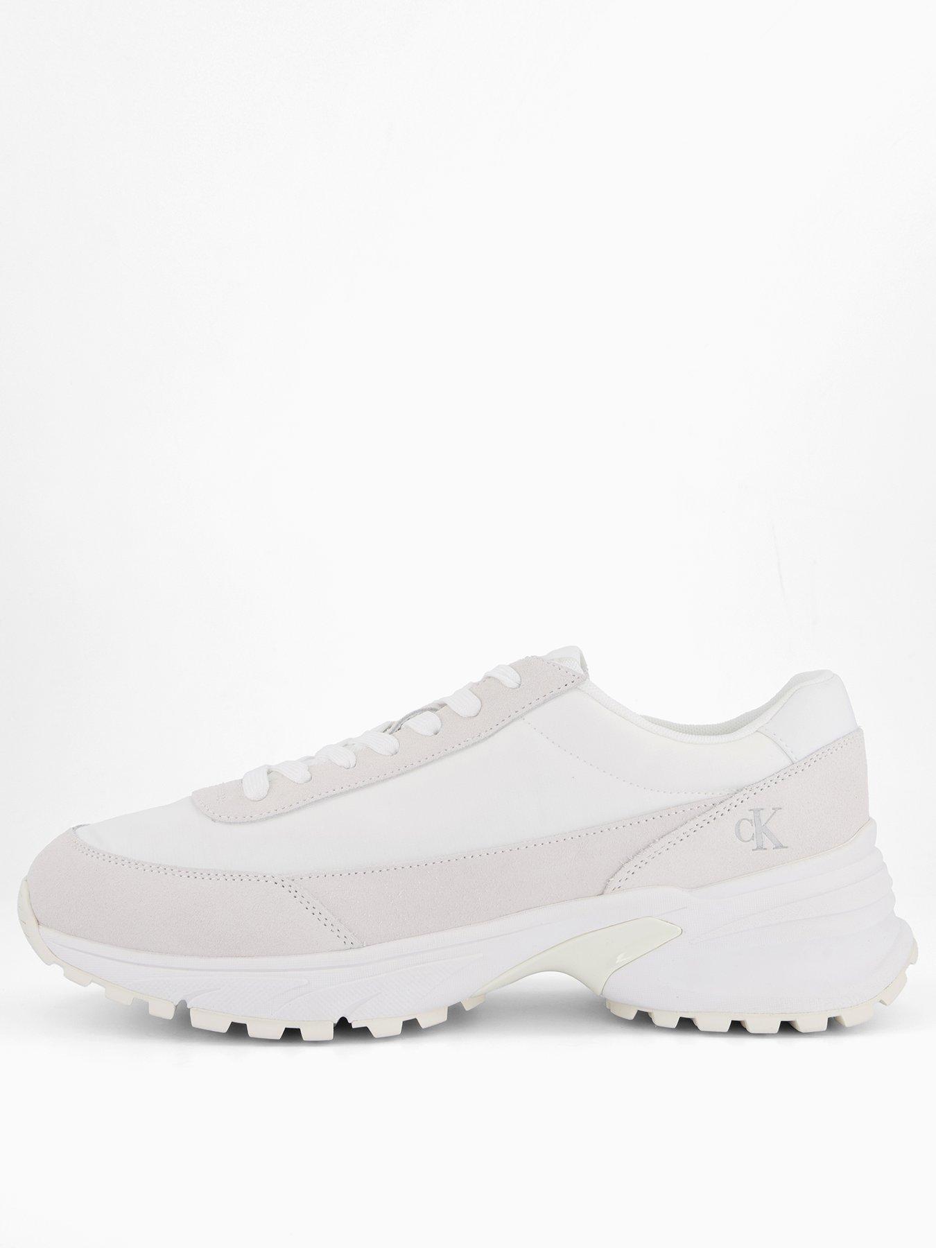 Image 1 of 7 of Calvin Klein Nylon Mix Hike Runner Trainers - White