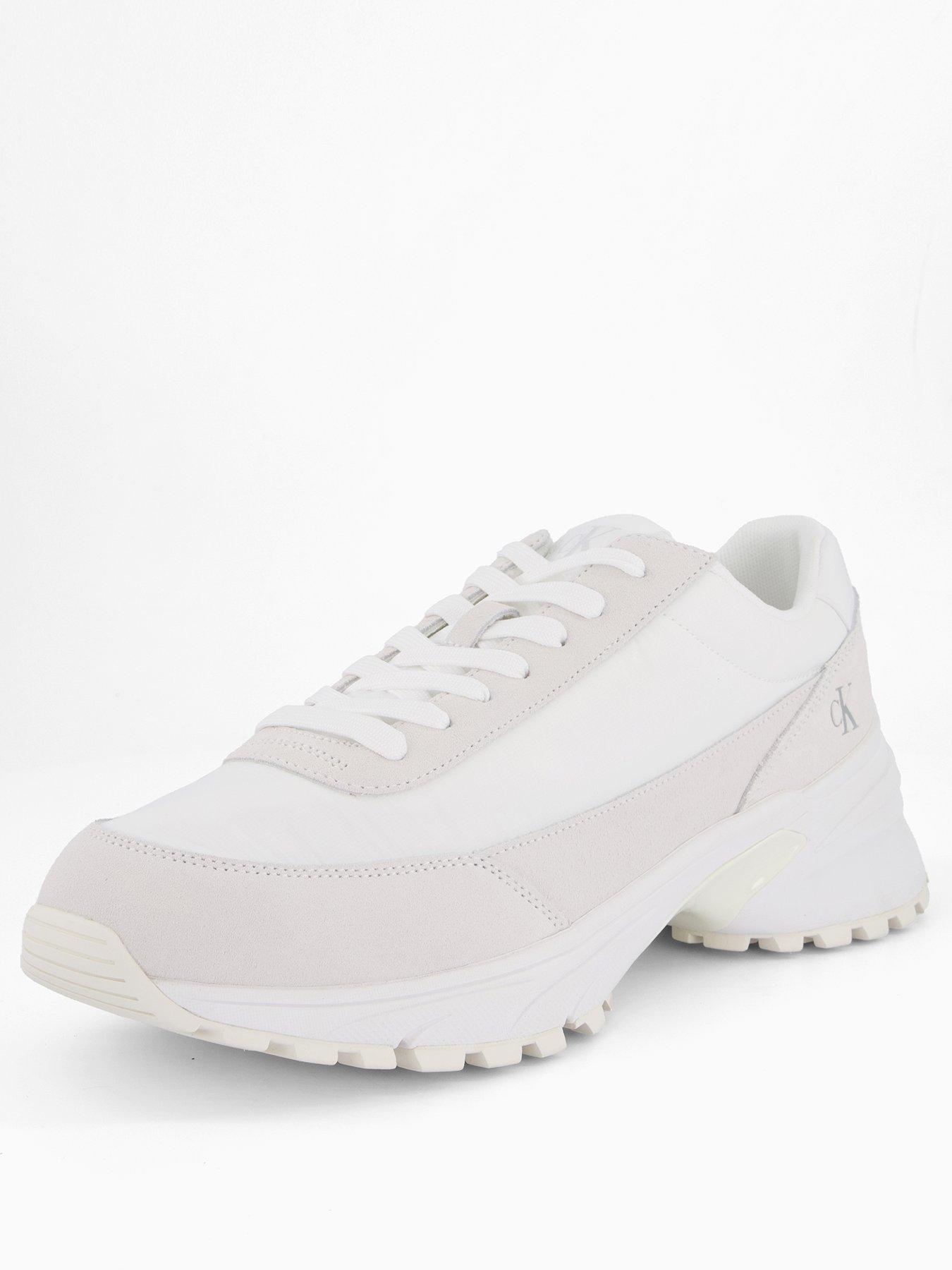 Image 2 of 7 of Calvin Klein Nylon Mix Hike Runner Trainers - White