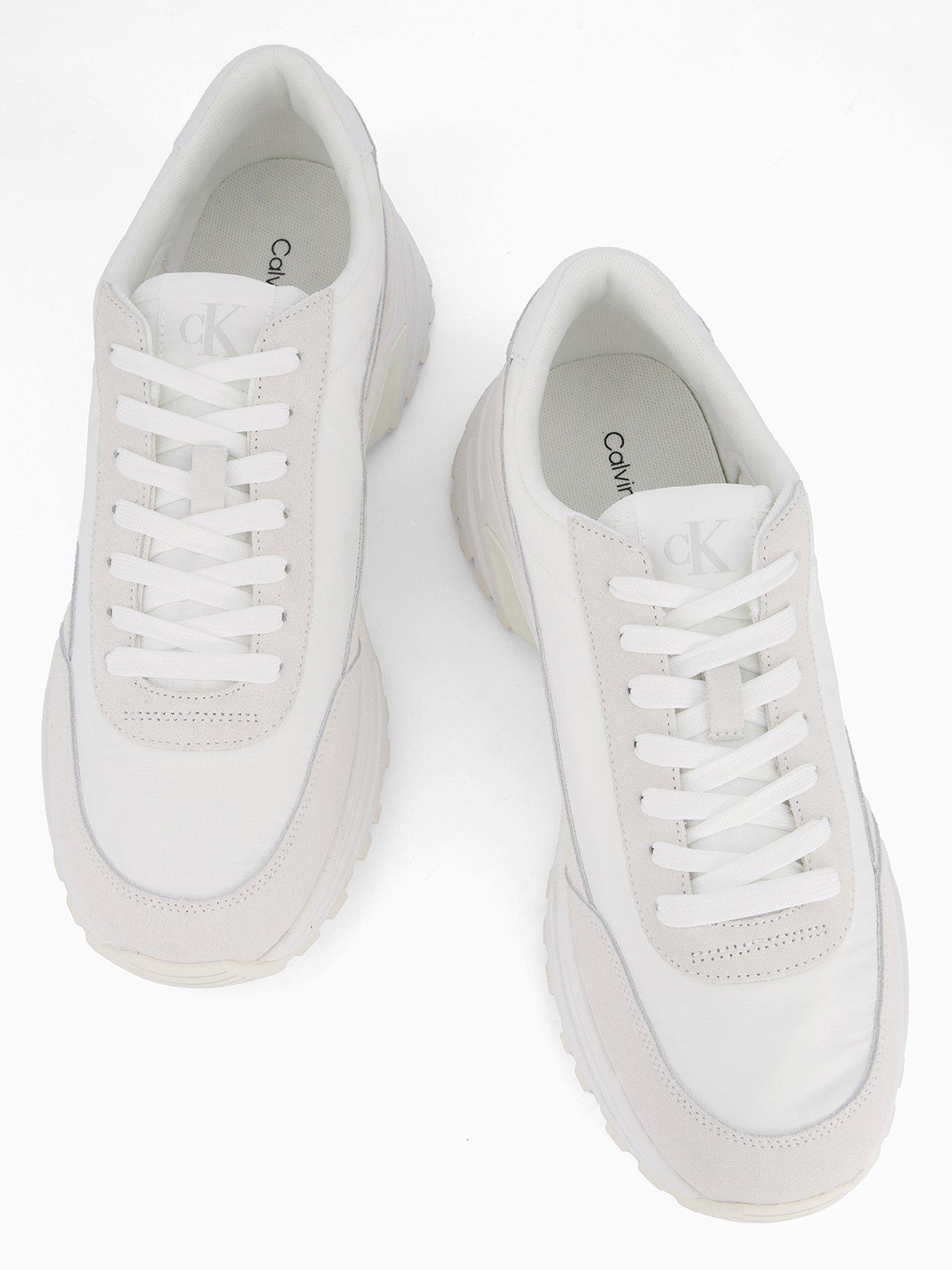 Image 3 of 7 of Calvin Klein Nylon Mix Hike Runner Trainers - White
