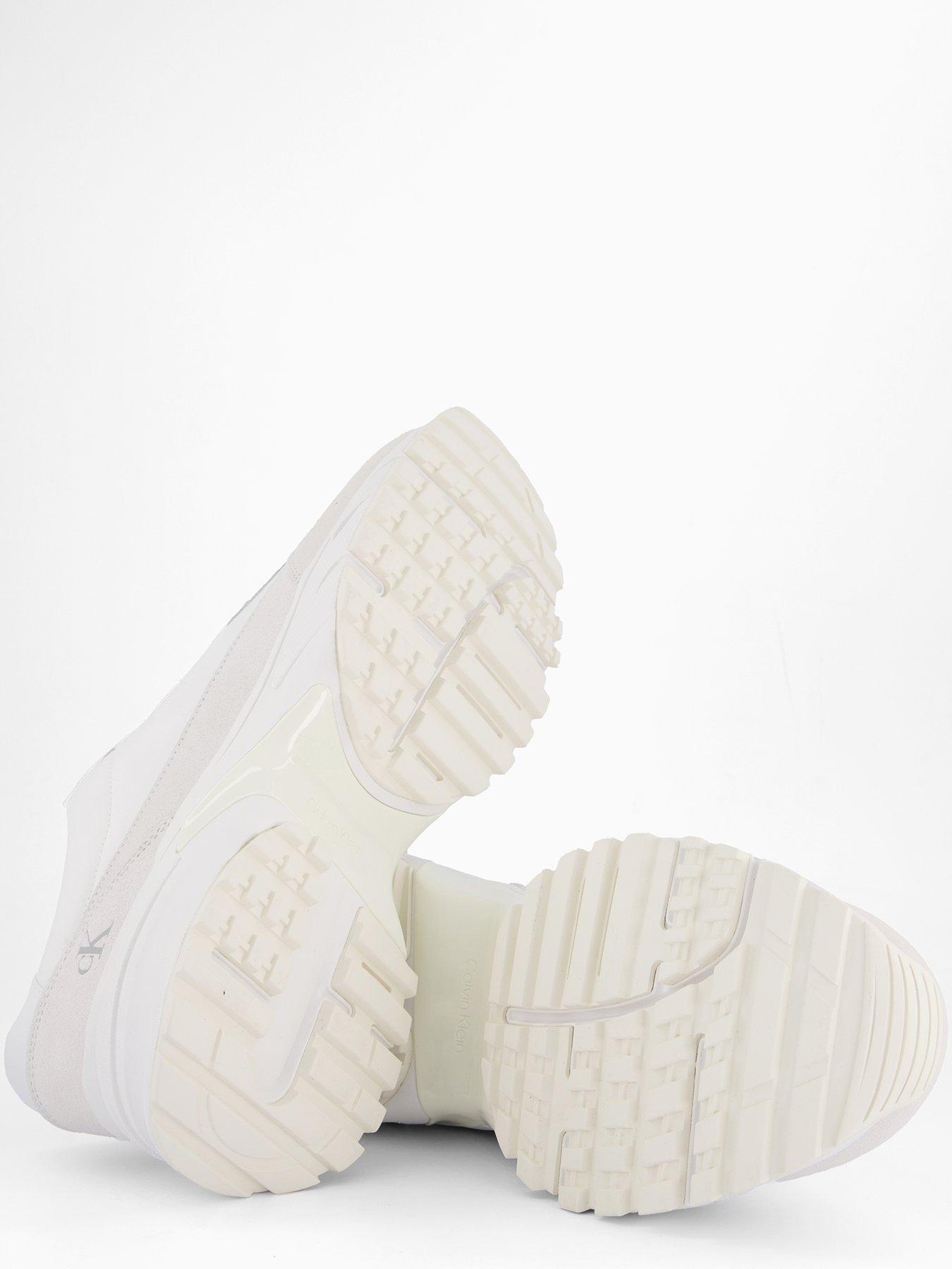 Image 4 of 7 of Calvin Klein Nylon Mix Hike Runner Trainers - White