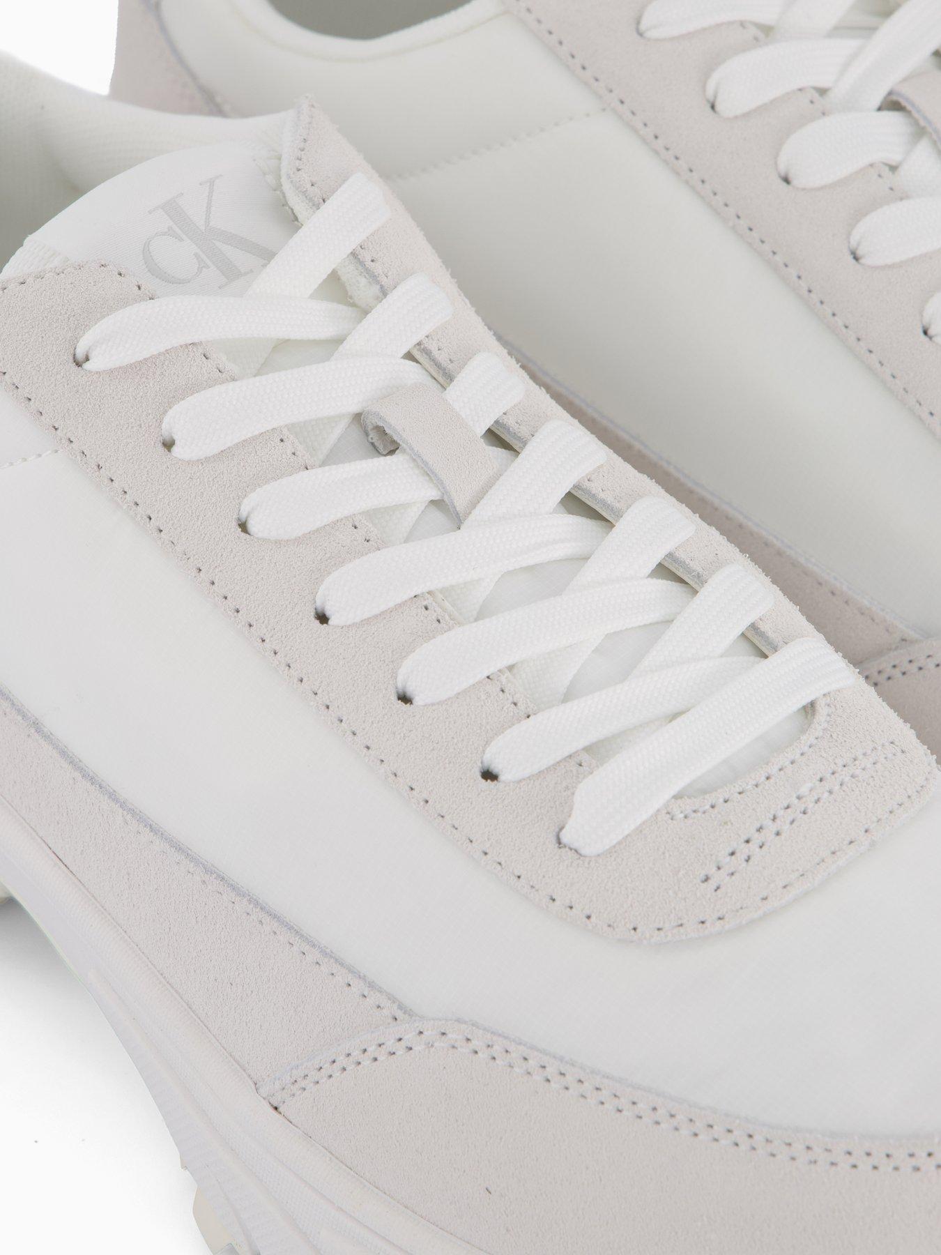Image 5 of 7 of Calvin Klein Nylon Mix Hike Runner Trainers - White