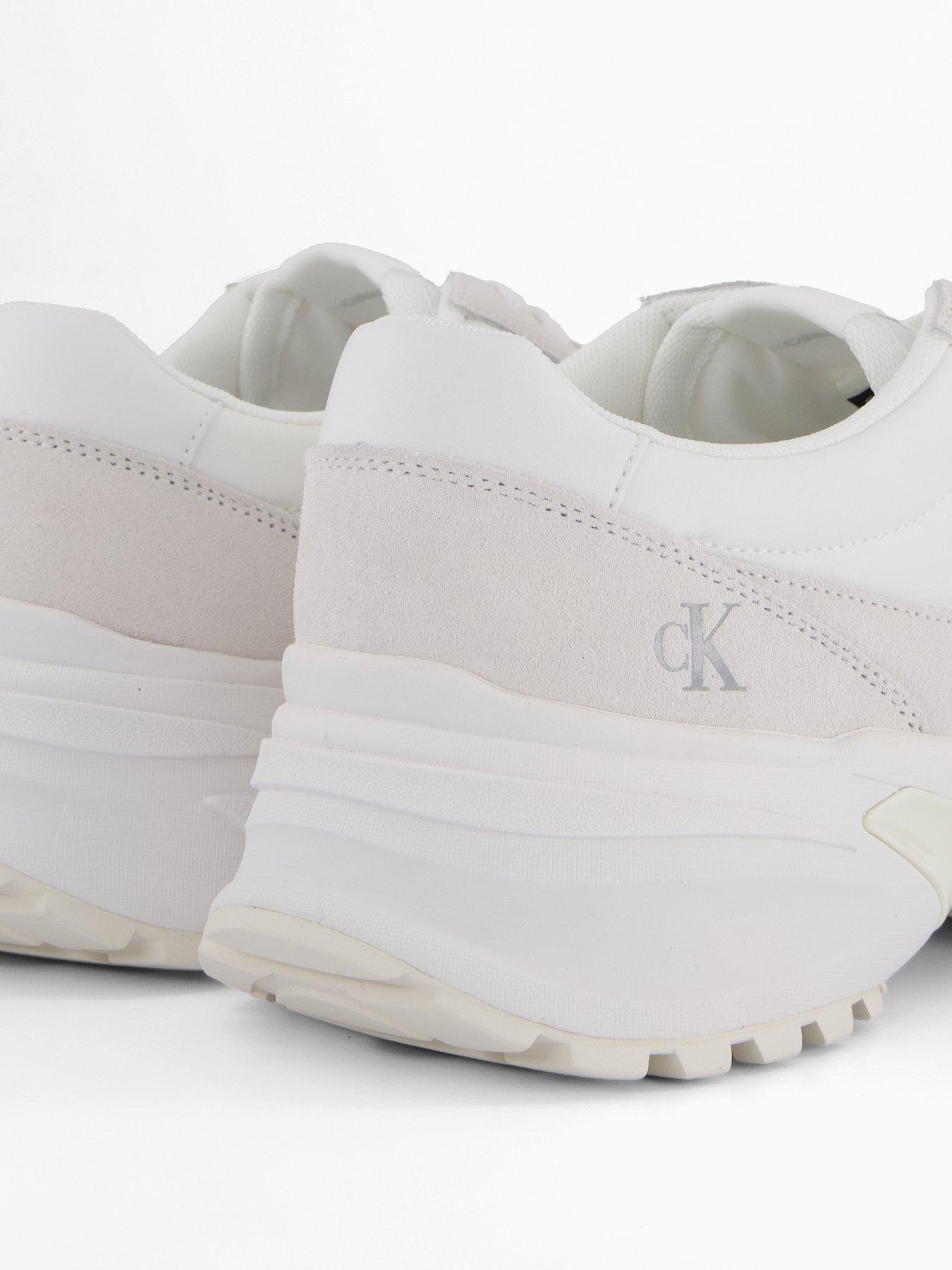 Image 6 of 7 of Calvin Klein Nylon Mix Hike Runner Trainers - White