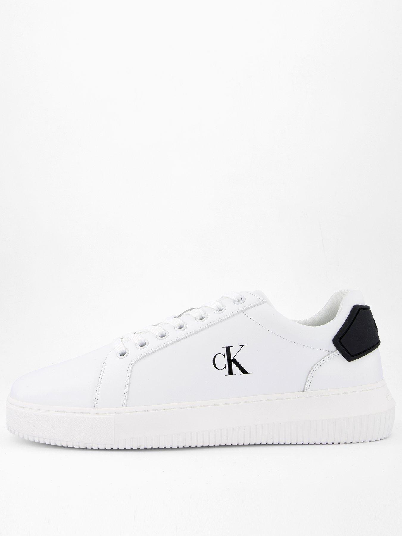 undefined Chunky Leather Cupsole Trainers - White