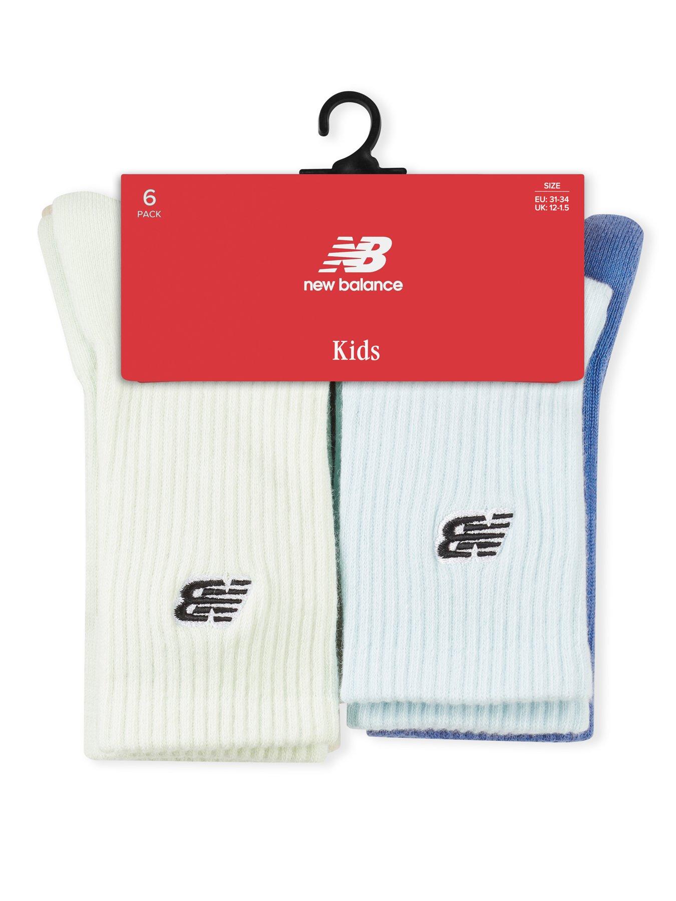 Image 3 of 3 of New Balance Boys Kids Patch Logo 6 Pack Socks - Blue