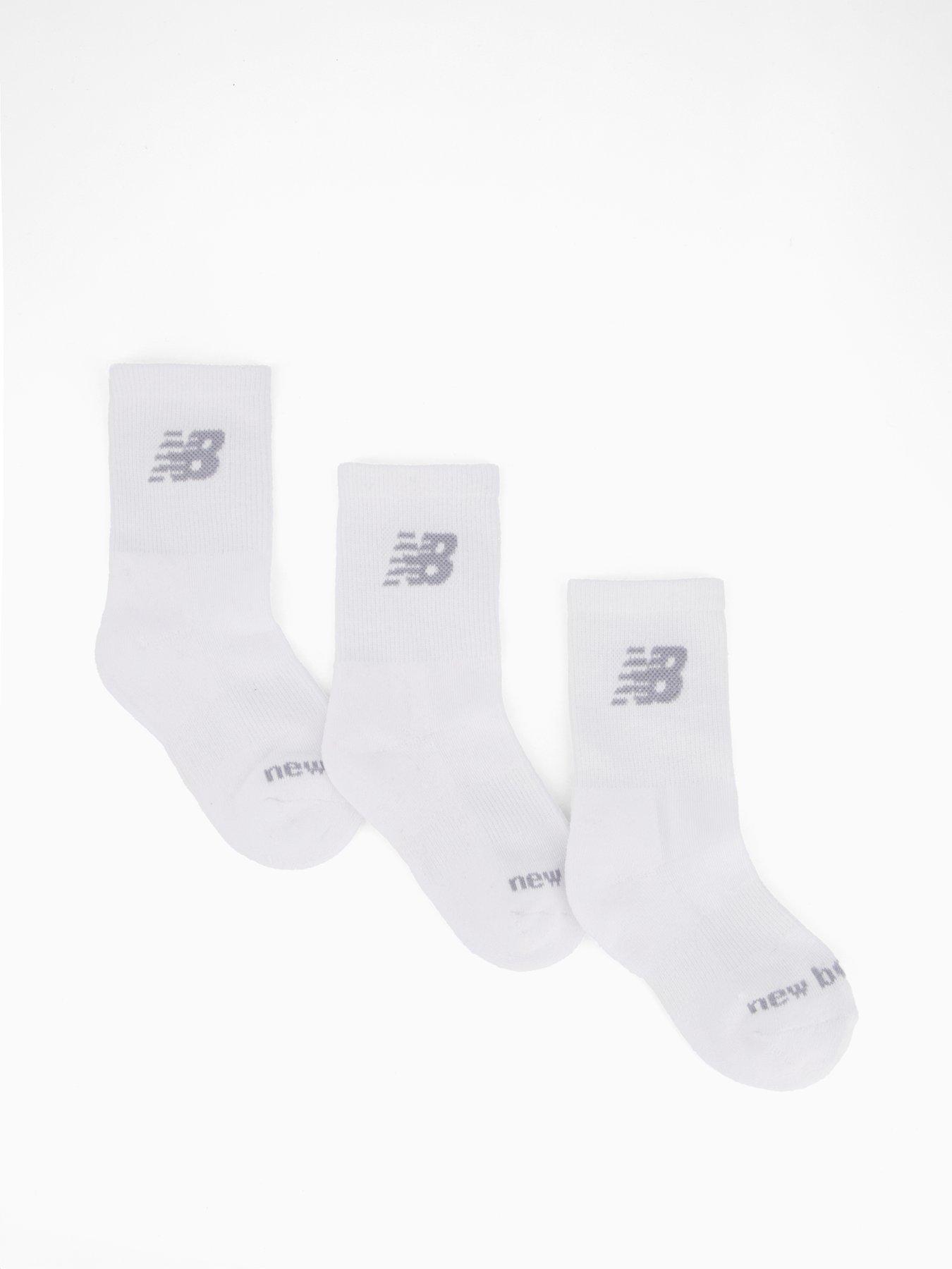 New Balance Kids Performance Cotton Cushioned 3 Pack Crew - White