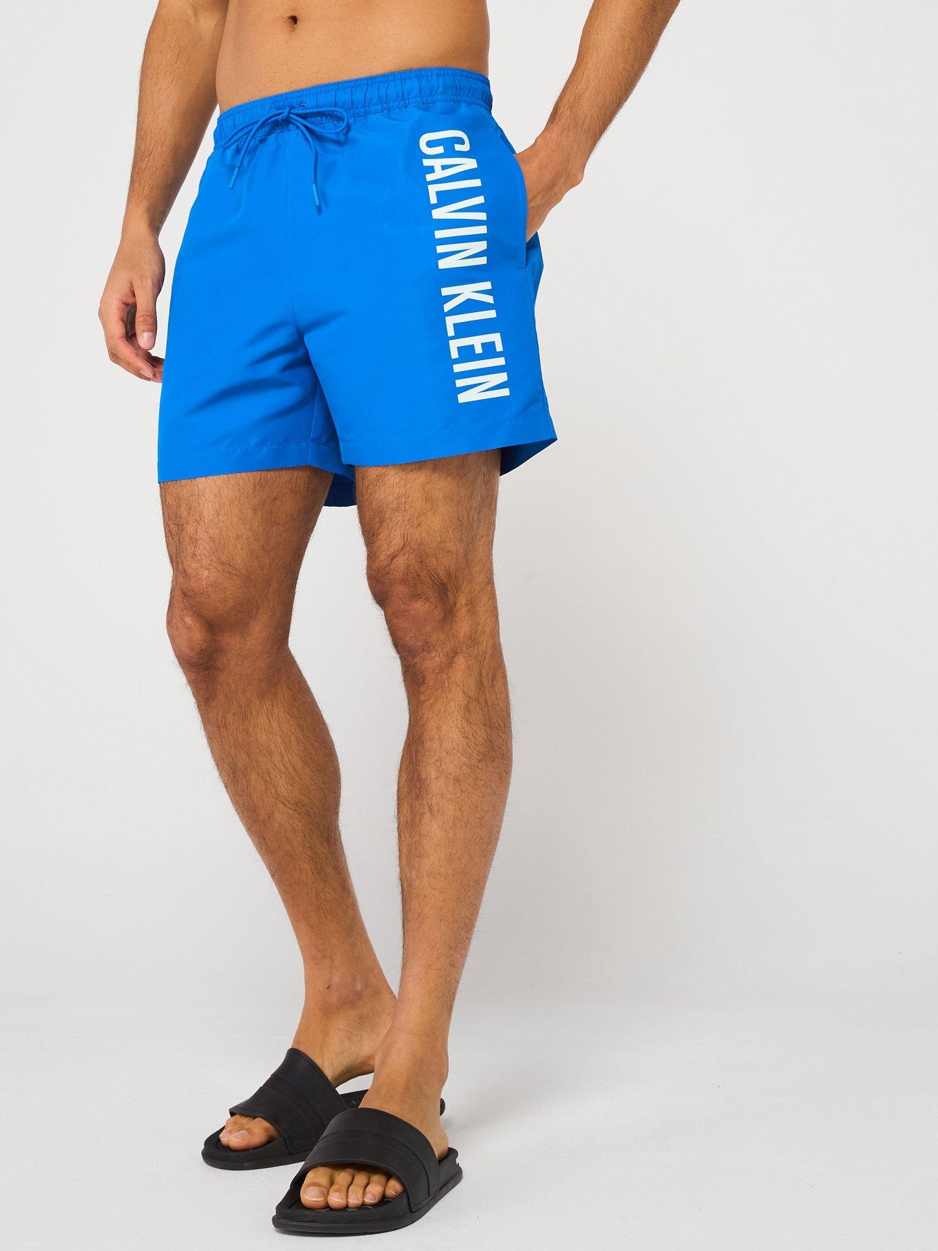 Image of Calvin Klein Medium Drawstring Swimshorts - Blue
