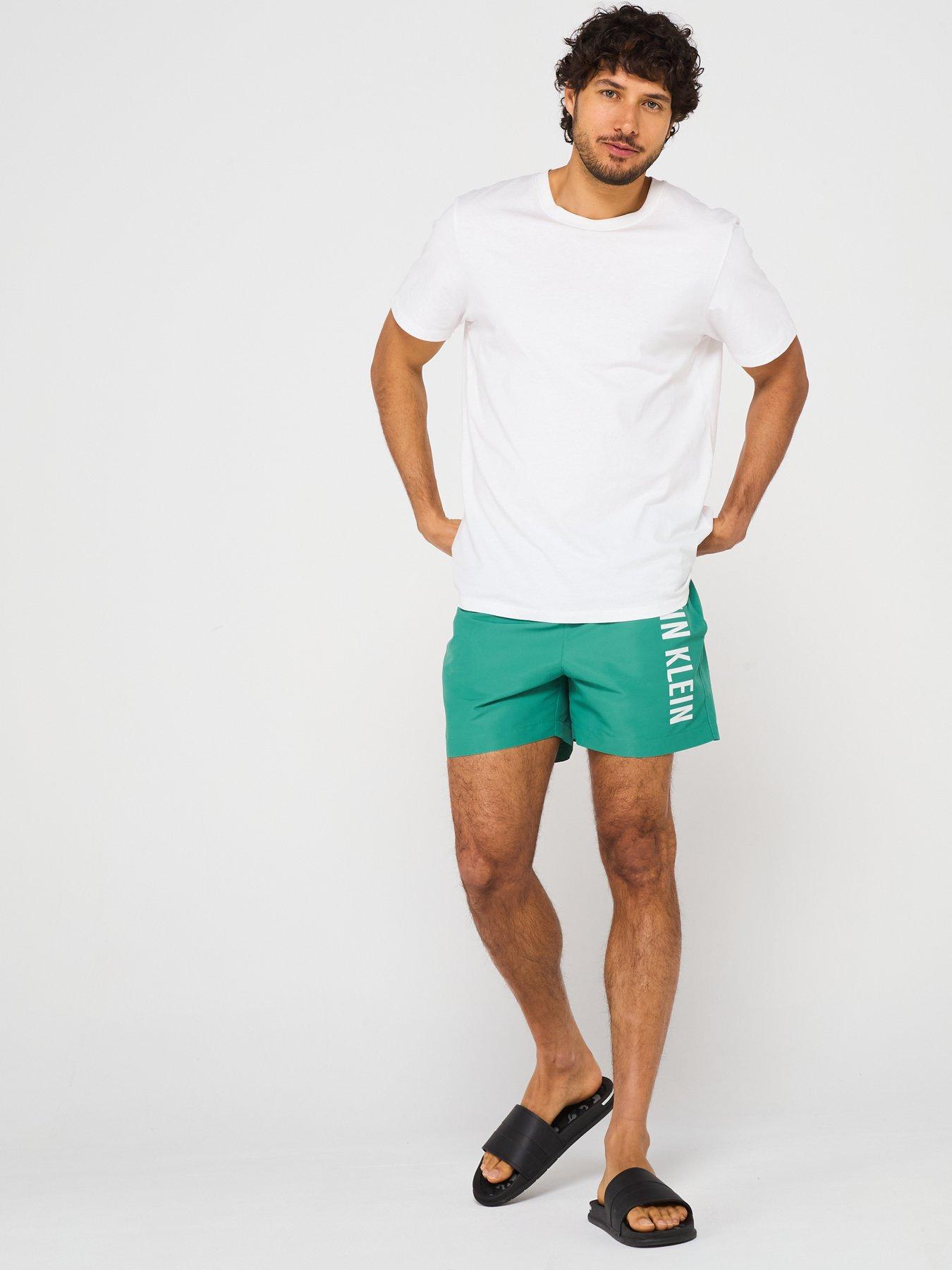 Image 3 of 4 of Calvin Klein Medium Drawstring Swimshorts - Green