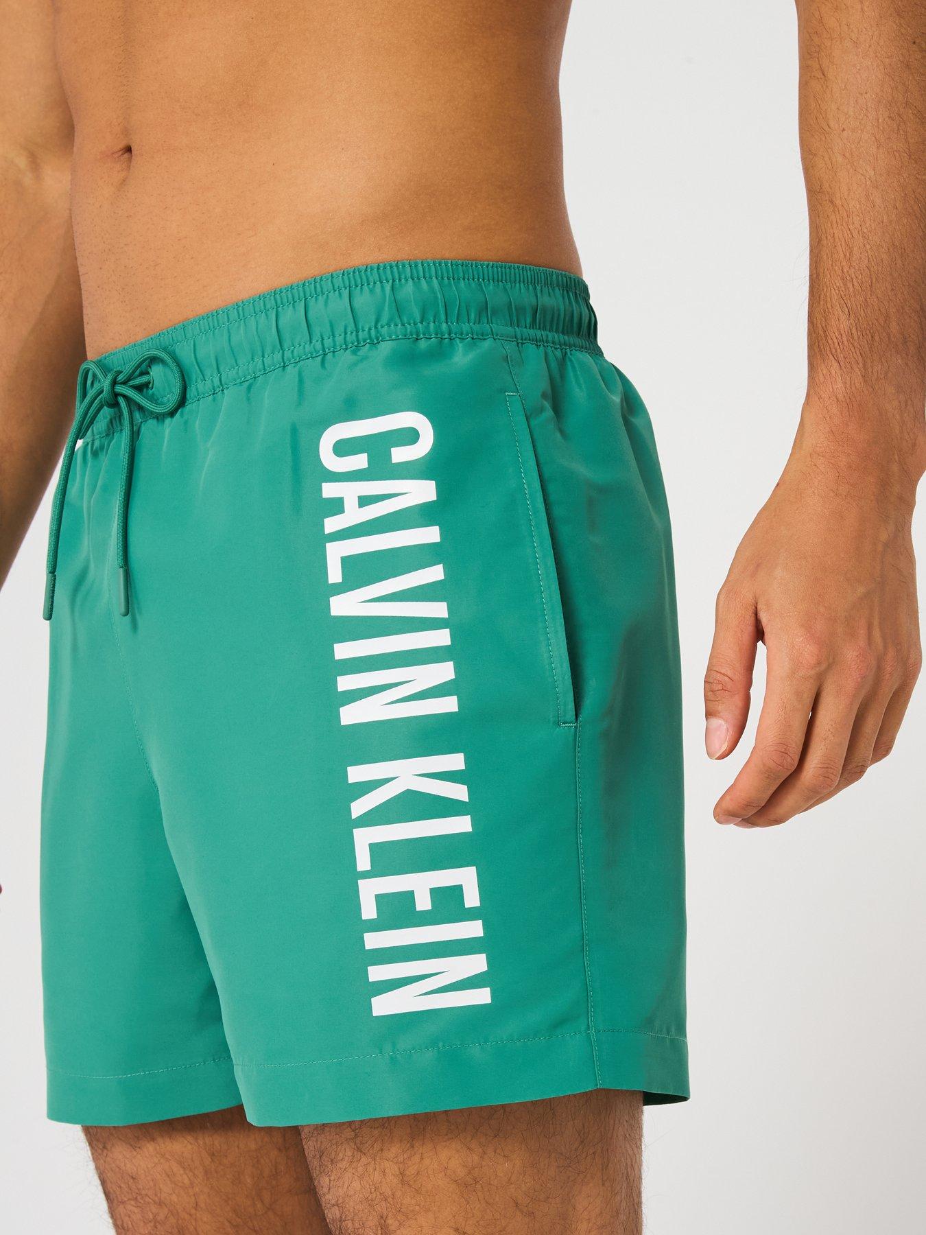 Image 4 of 4 of Calvin Klein Medium Drawstring Swimshorts - Green